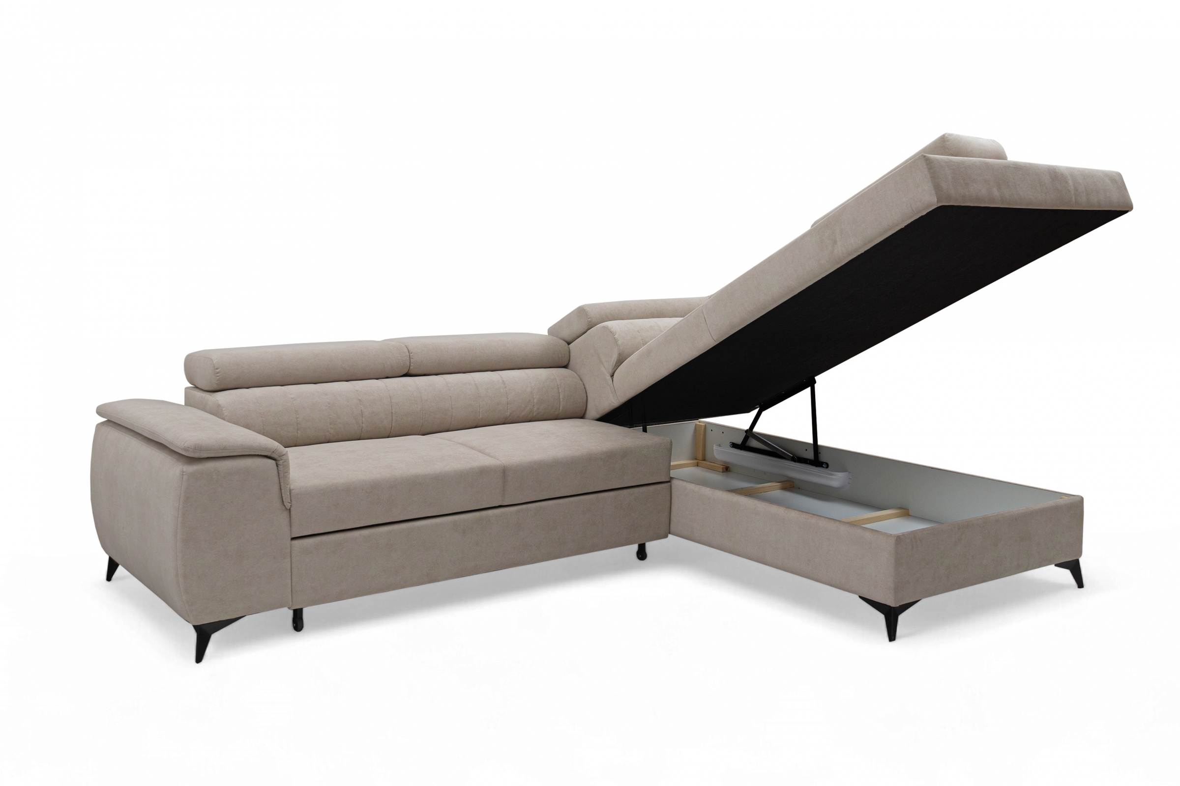 Rohová sedacia súprava Monrose L s funkciou spánku pravá strana - béžový zamat ľahkočistiaci Zetta 291 Rohová sedacia súprava Monrose L s funkciou spánku pravá strana - béžový zamat ľahkočistiaci Zetta 291