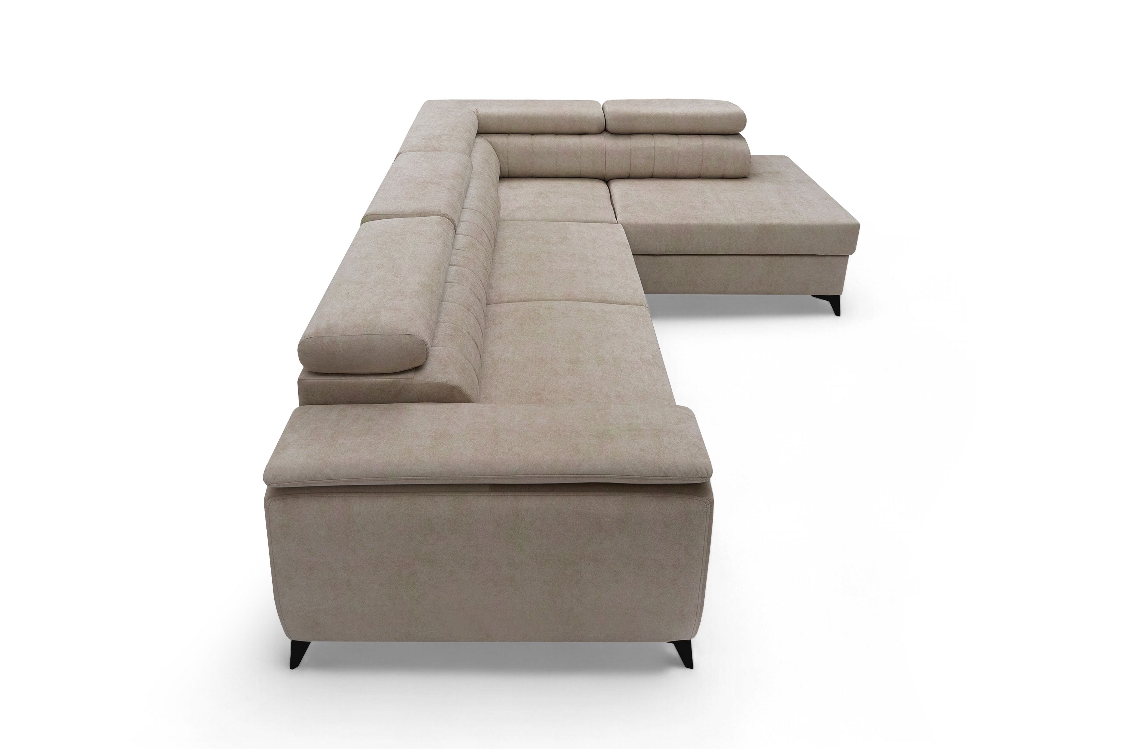 Rohová sedacia súprava Monrose L s funkciou spánku pravá strana - béžový zamat ľahkočistiaci Zetta 291 Rohová sedacia súprava Monrose L s funkciou spánku pravá strana - béžový zamat ľahkočistiaci Zetta 291