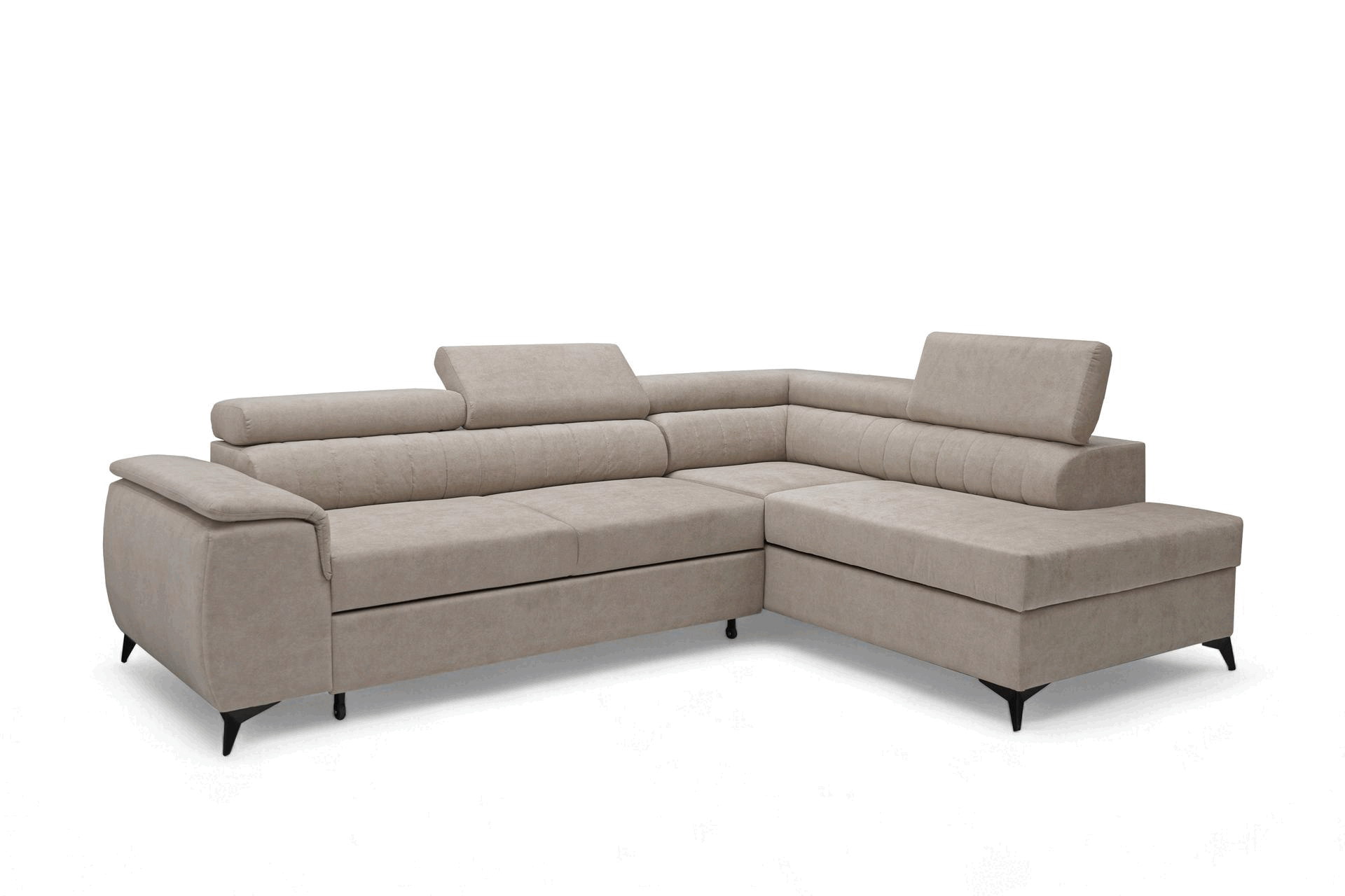 Rohová sedacia súprava Monrose L s funkciou spánku pravá strana - béžový zamat ľahkočistiaci Zetta 291 Rohová sedacia súprava Monrose L s funkciou spánku pravá strana - béžový zamat ľahkočistiaci Zetta 291