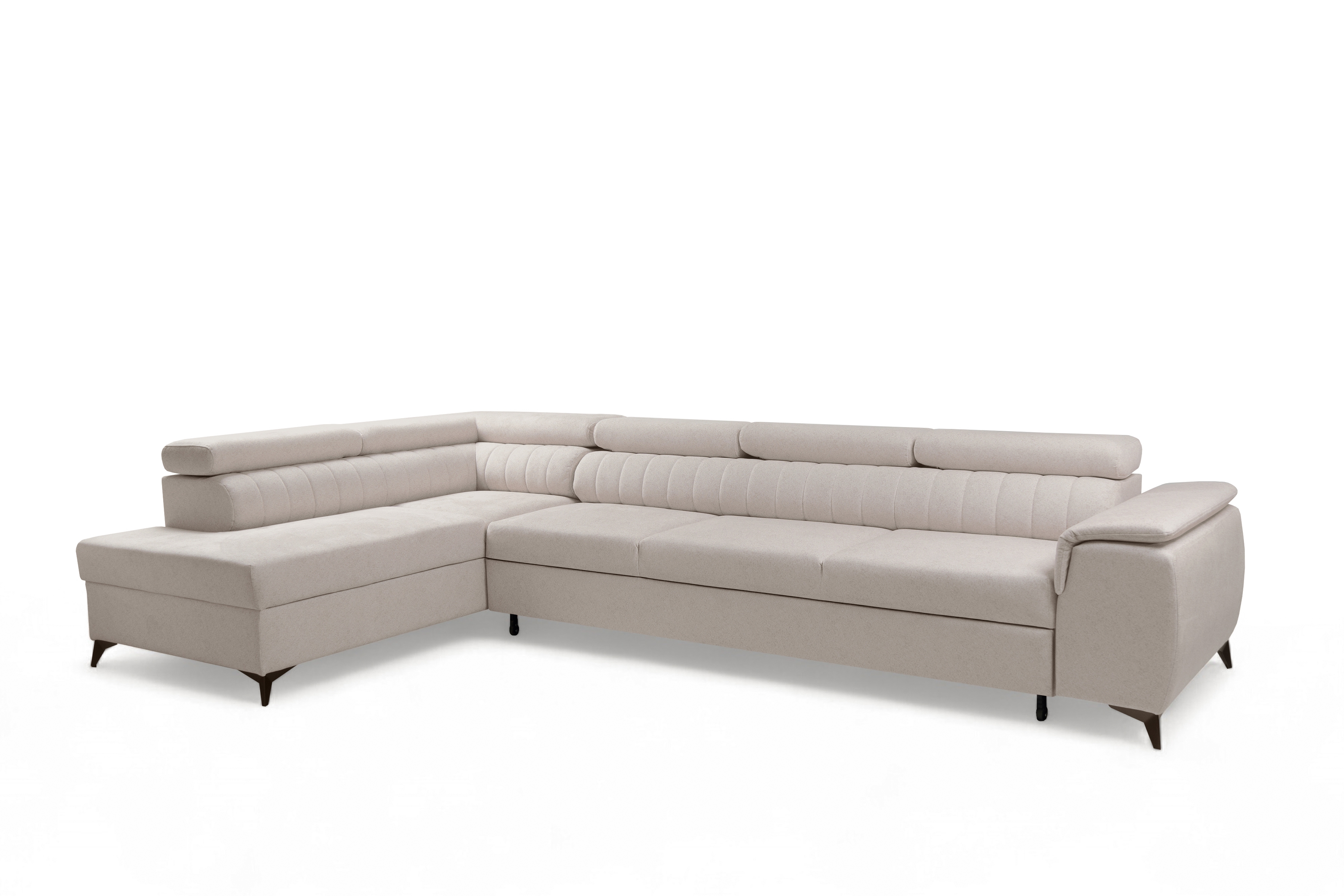 Rohová sedacia súprava Monrose Maxi s funkciou spania ľavá - krémová pletenina Ado 1601 Rohová sedacia súprava Monrose Maxi s funkciou spánku Ľavá strana - kremowa plecionka Ado 1601 Halva 