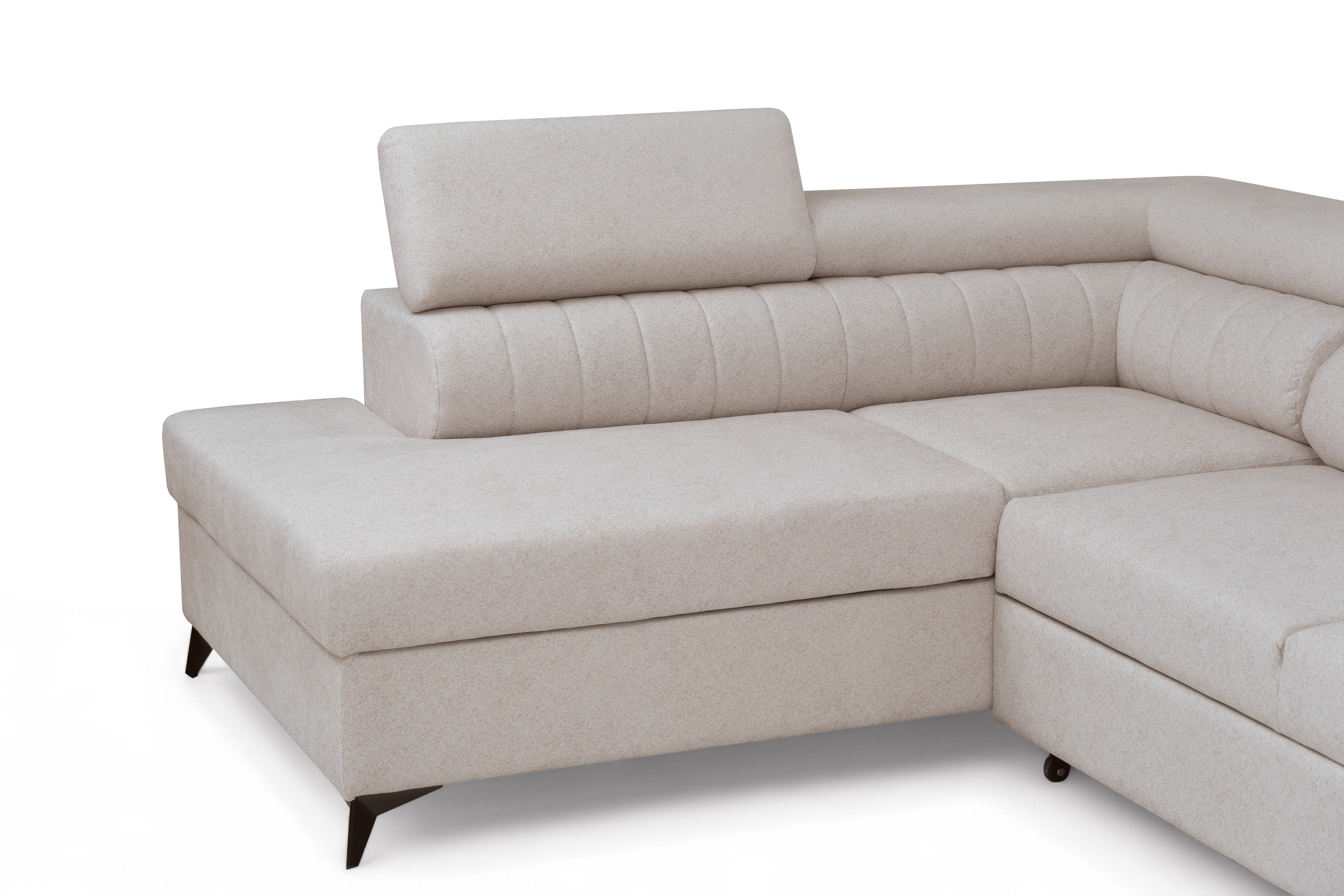 Rohová sedacia súprava Monrose Maxi s funkciou spania ľavá - krémová pletenina Ado 1601 Rohová sedacia súprava Monrose Maxi s funkciou spánku Ľavá strana - kremowa plecionka Ado 1601 Halva 