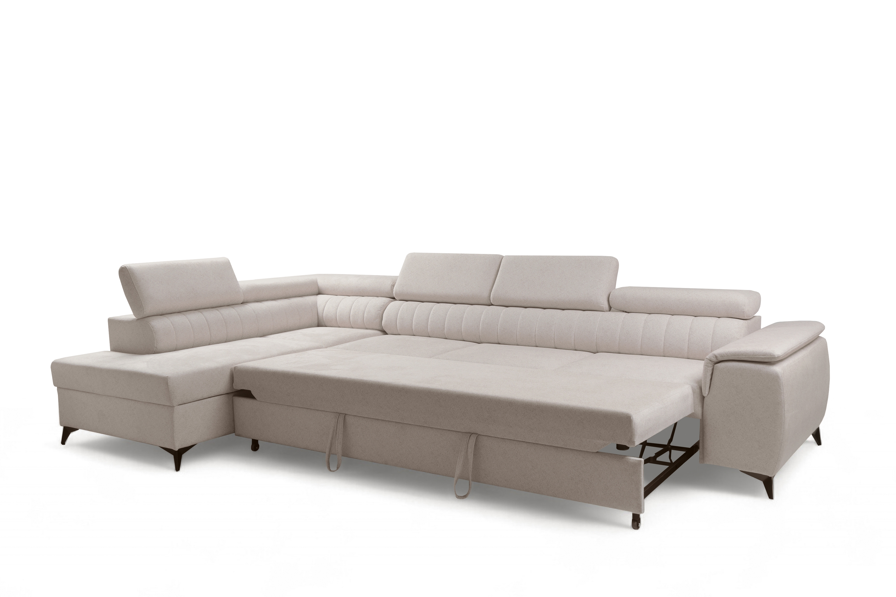 Rohová sedacia súprava Monrose Maxi s funkciou spania ľavá - krémová pletenina Ado 1601 Rohová sedacia súprava Monrose Maxi s funkciou spánku Ľavá strana - kremowa plecionka Ado 1601 Halva 