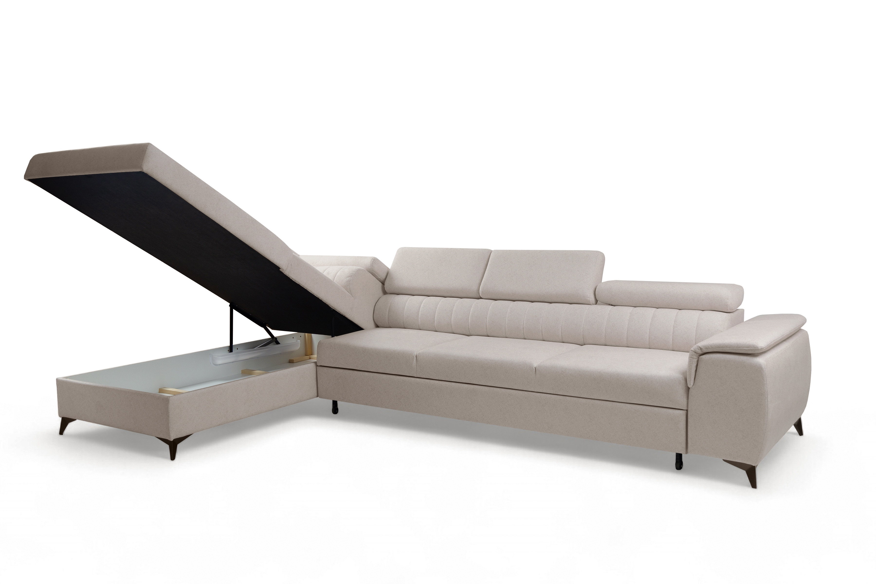 Rohová sedacia súprava Monrose Maxi s funkciou spania ľavá - krémová pletenina Ado 1601 Rohová sedacia súprava Monrose Maxi s funkciou spánku Ľavá strana - kremowa plecionka Ado 1601 Halva 