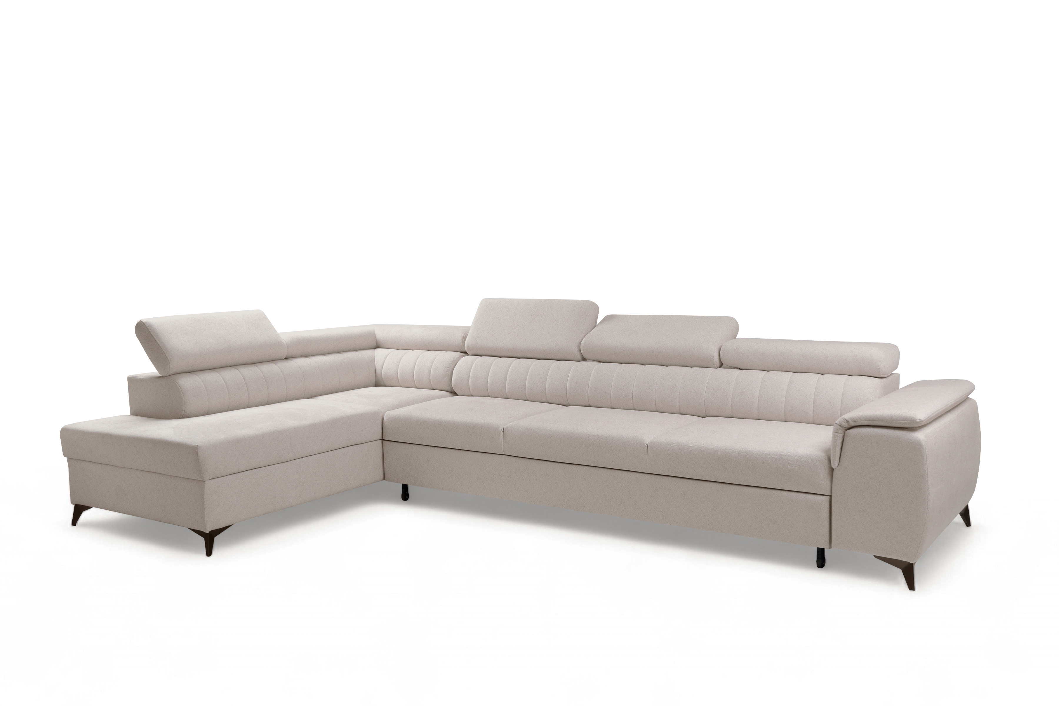 Rohová sedacia súprava Monrose Maxi s funkciou spania ľavá - krémová pletenina Ado 1601 Rohová sedacia súprava Monrose Maxi s funkciou spánku Ľavá strana - kremowa plecionka Ado 1601 Halva 