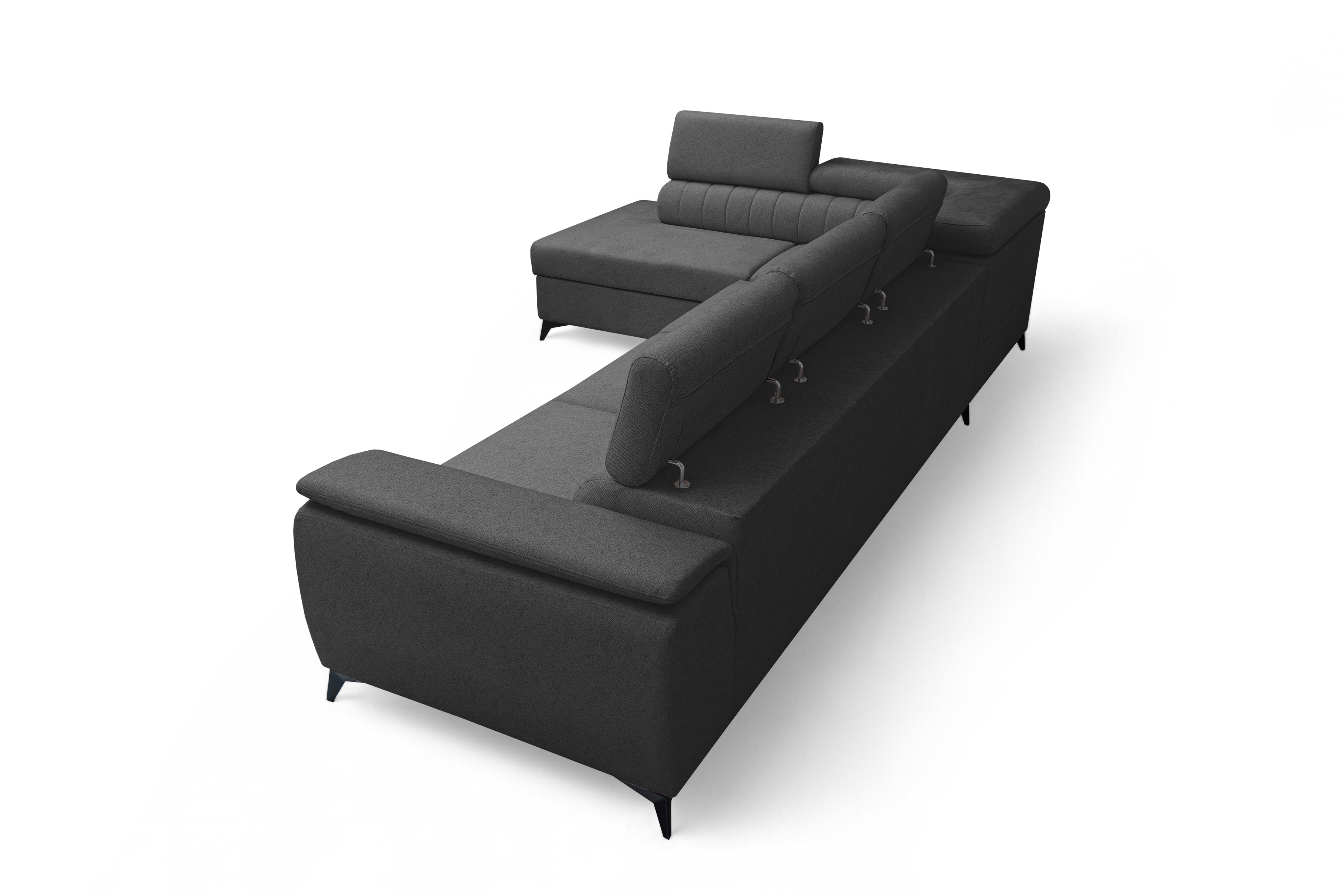 Rohová sedacia súprava Monrose Maxi s funkciou spania ľavá - sivá pletenina Ado 1617 Rohová sedacia súprava Monrose Maxi s funkciou spánku Ľavá strana - šedá plecionka Ado 1617