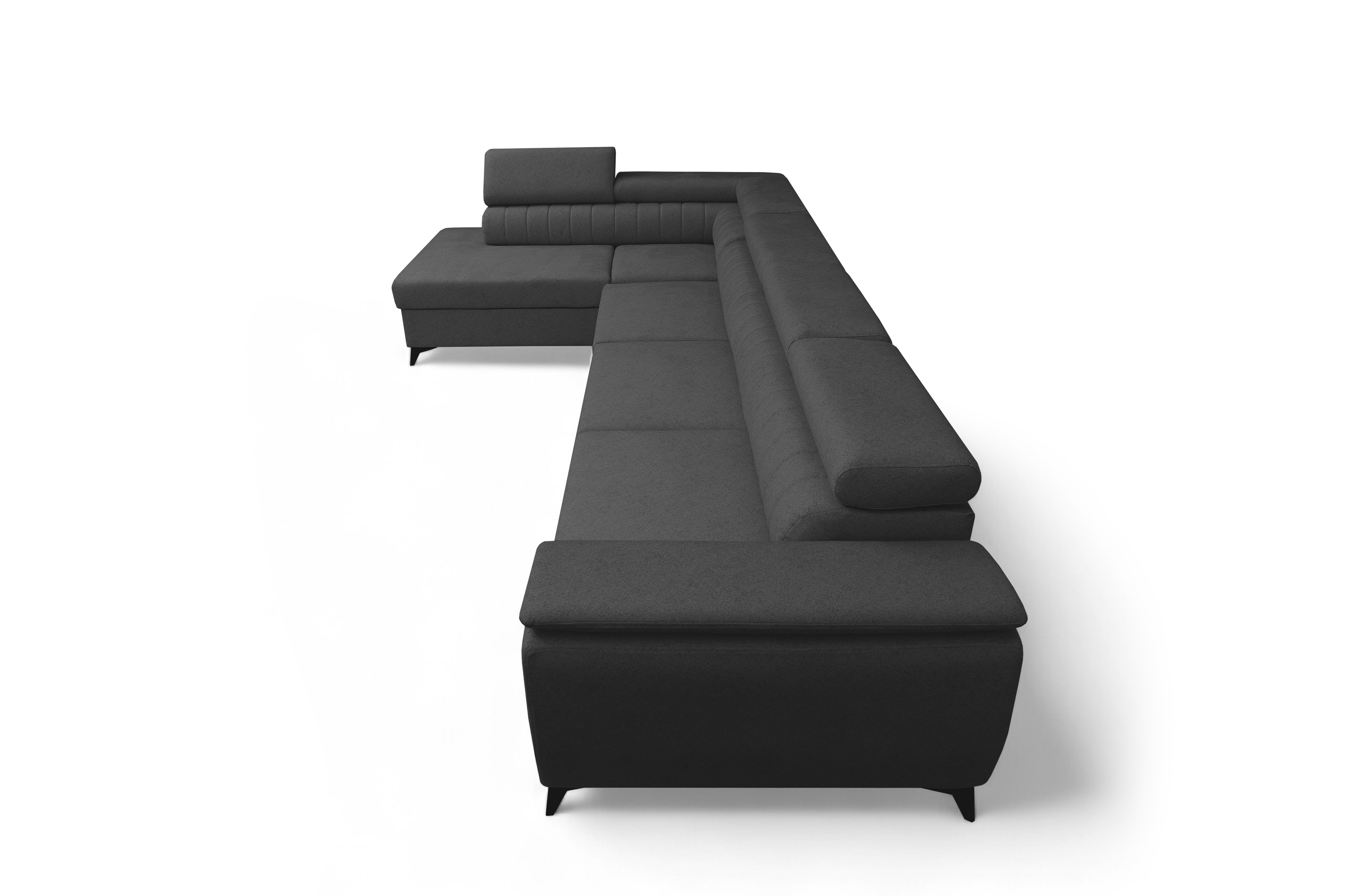 Rohová sedacia súprava Monrose Maxi s funkciou spania ľavá - sivá pletenina Ado 1617 Rohová sedacia súprava Monrose Maxi s funkciou spánku Ľavá strana - šedá plecionka Ado 1617