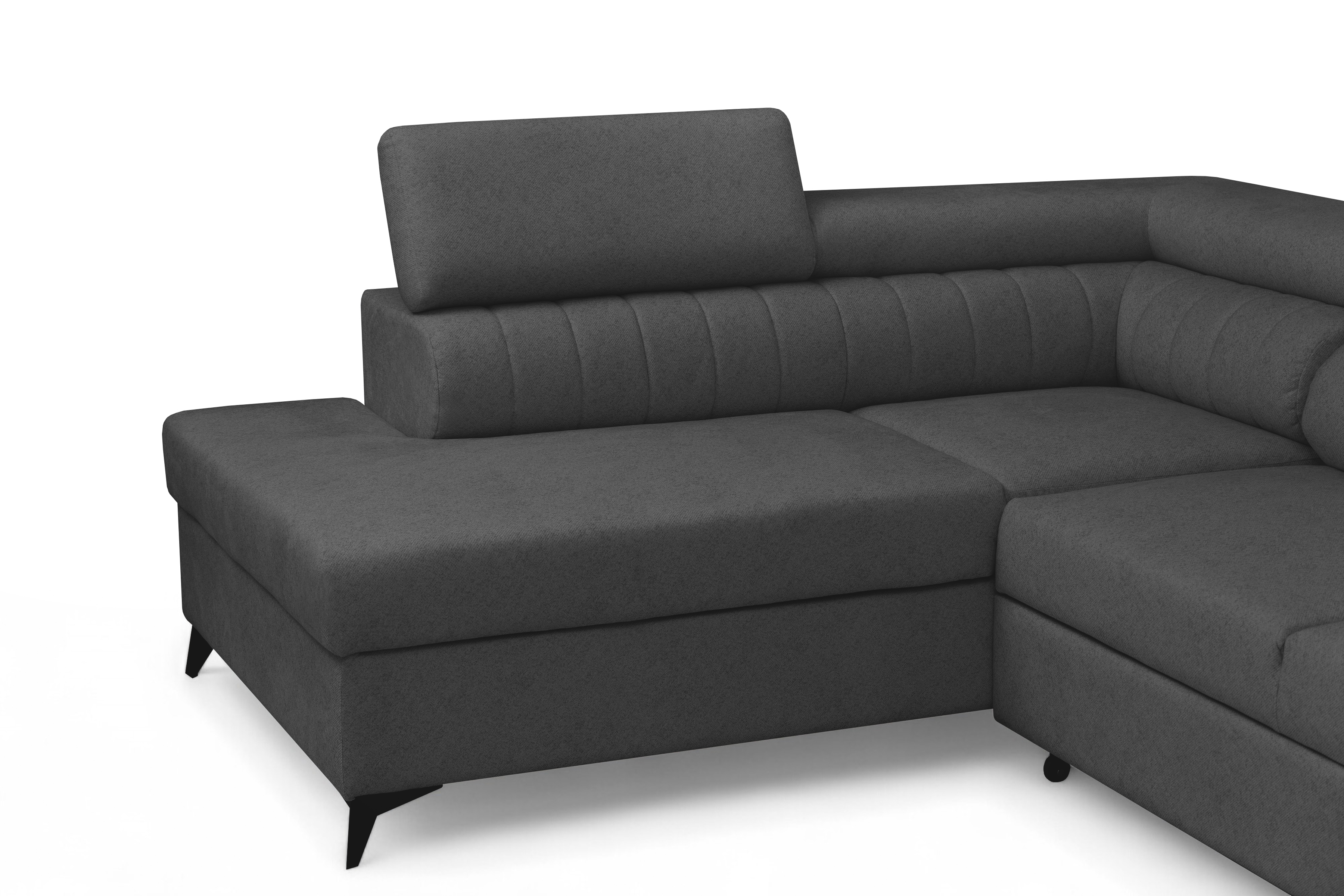 Rohová sedacia súprava Monrose Maxi s funkciou spania ľavá - sivá pletenina Ado 1617 Rohová sedacia súprava Monrose Maxi s funkciou spánku Ľavá strana - šedá plecionka Ado 1617