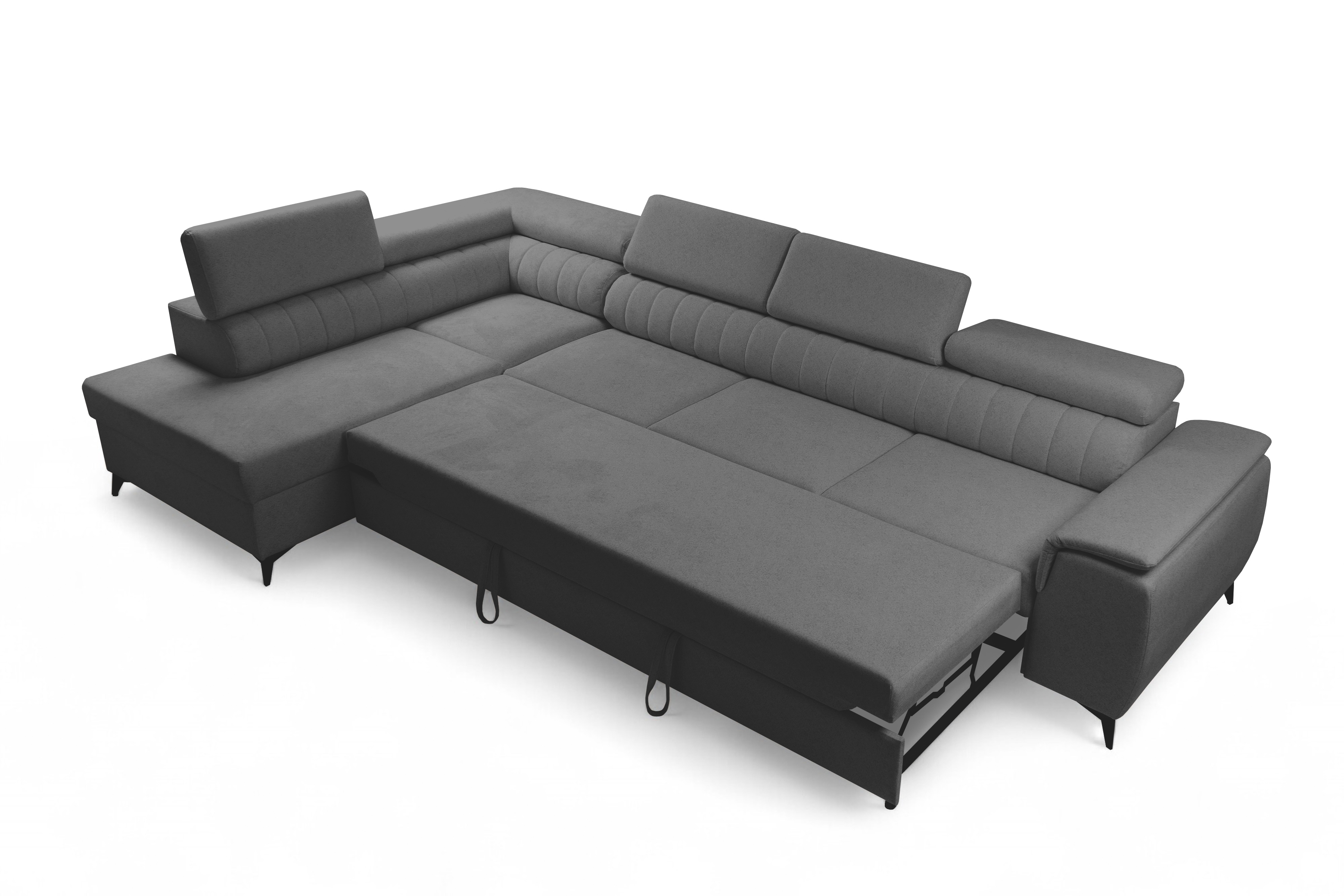 Rohová sedacia súprava Monrose Maxi s funkciou spania ľavá - sivá pletenina Ado 1617 Rohová sedacia súprava Monrose Maxi s funkciou spánku Ľavá strana - šedá plecionka Ado 1617