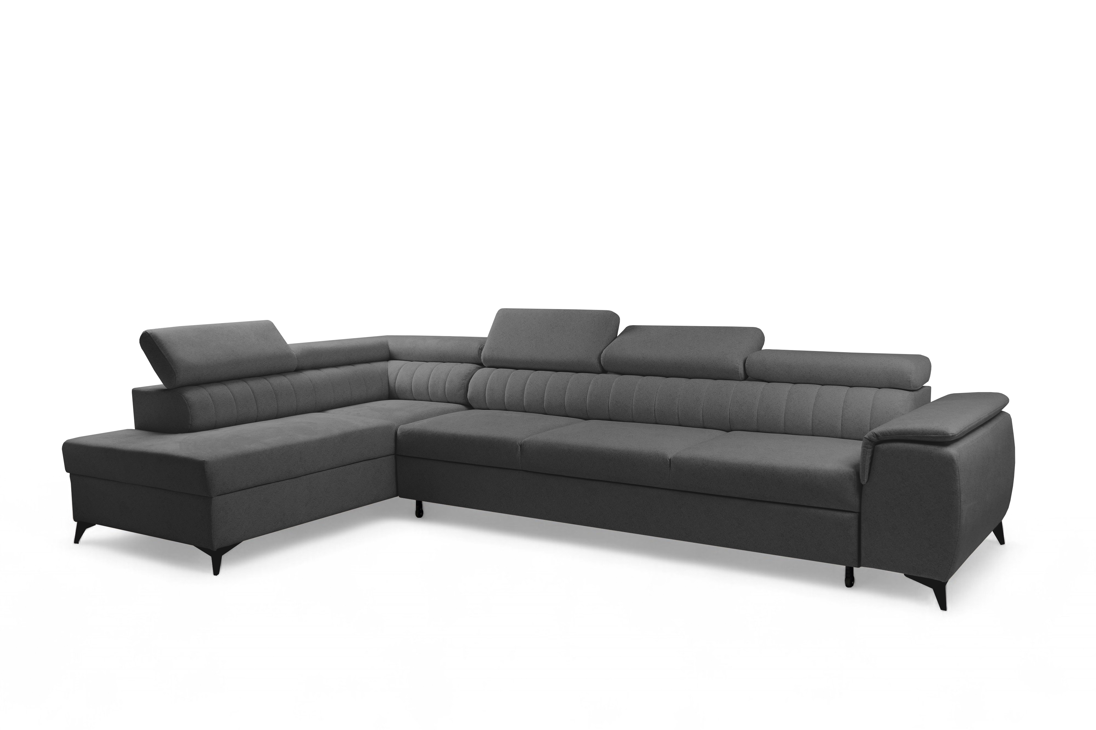 Rohová sedacia súprava Monrose Maxi s funkciou spania ľavá - sivá pletenina Ado 1617 Rohová sedacia súprava Monrose Maxi s funkciou spánku Ľavá strana - šedá plecionka Ado 1617