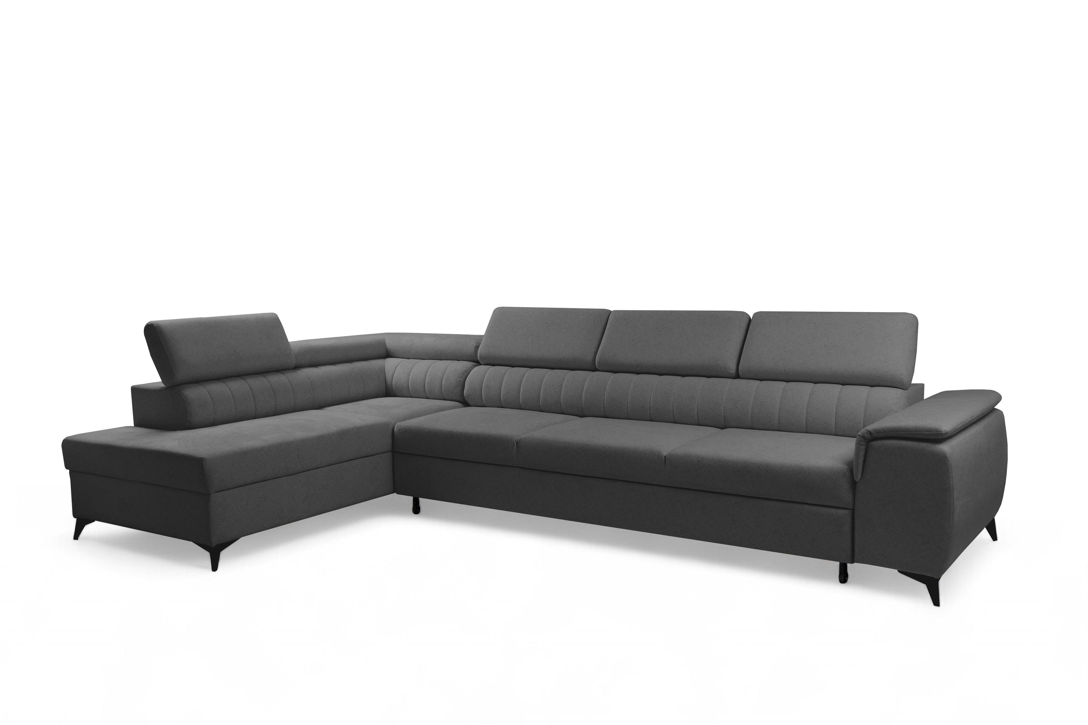 Rohová sedacia súprava Monrose Maxi s funkciou spania ľavá - sivá pletenina Ado 1617 Rohová sedacia súprava Monrose Maxi s funkciou spánku Ľavá strana - šedá plecionka Ado 1617