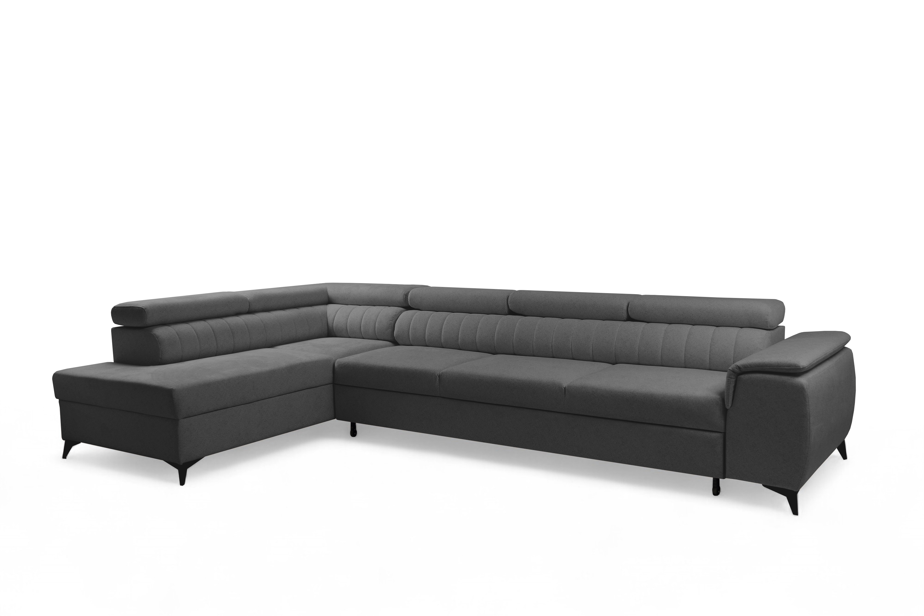 Rohová sedacia súprava Monrose Maxi s funkciou spania ľavá - sivá pletenina Ado 1617 Rohová sedacia súprava Monrose Maxi s funkciou spánku Ľavá strana - šedá plecionka Ado 1617