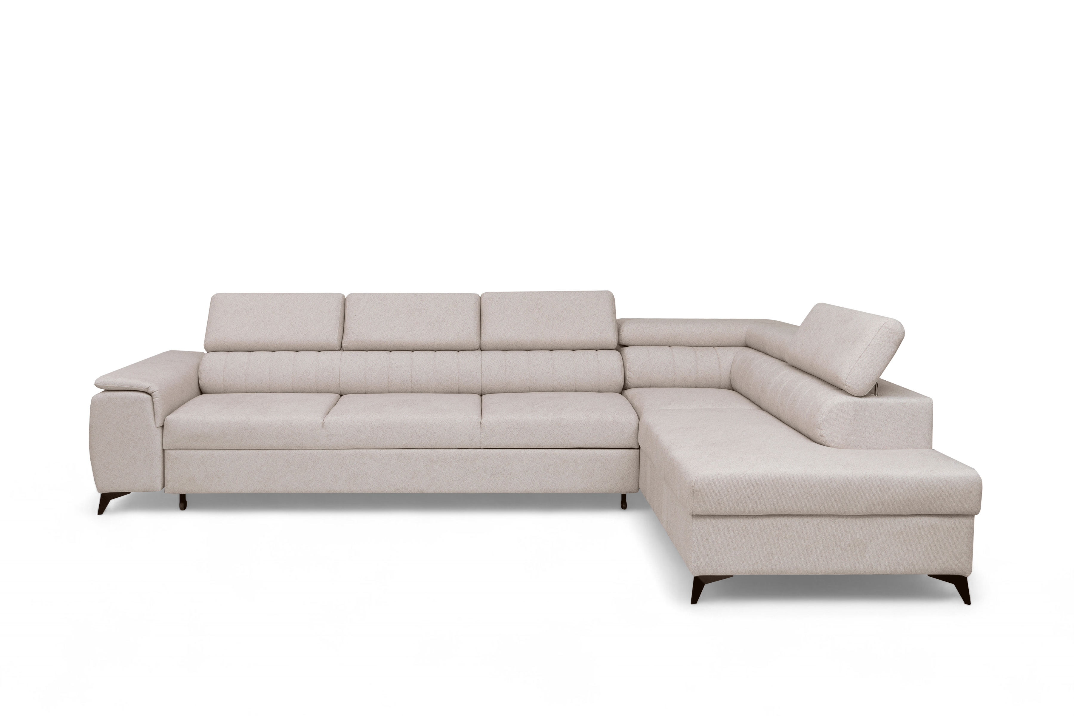 Rohová pohovka Monrose Maxi pravá s funkcí spánku - krémová tkanina Ado 1601 Halva Rohová sedací souprava Monrose Maxi rozkládací pravá - kremowa plecionka Ado 1601 Halva