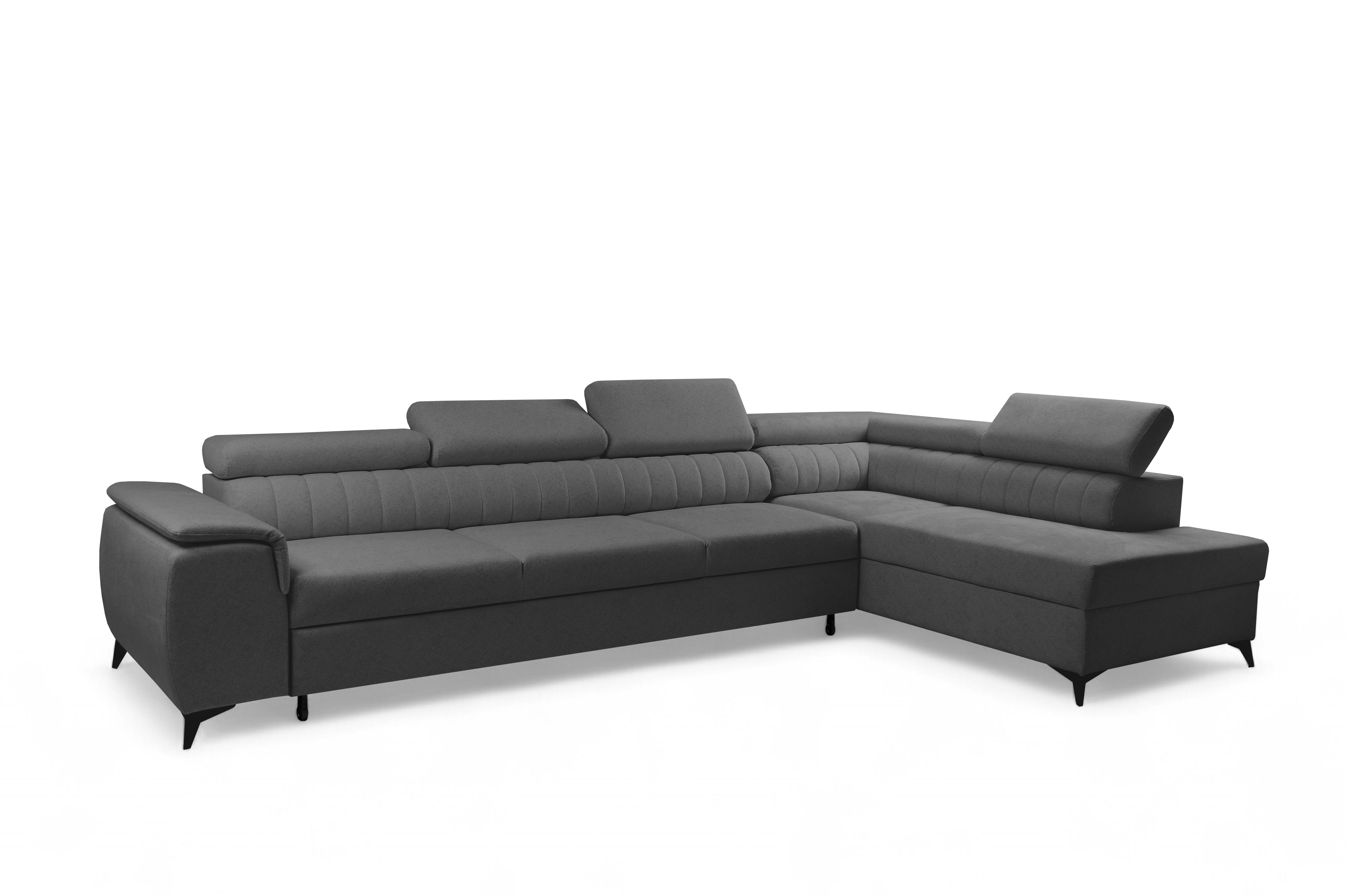 Rohová sedacia súprava Monrose Maxi s funkciou spania pravá - sivá pletenina Ado 1617 Rohová sedacia súprava Monrose Maxi s funkciou spánku pravá strana - šedá plecionka Ado 1617