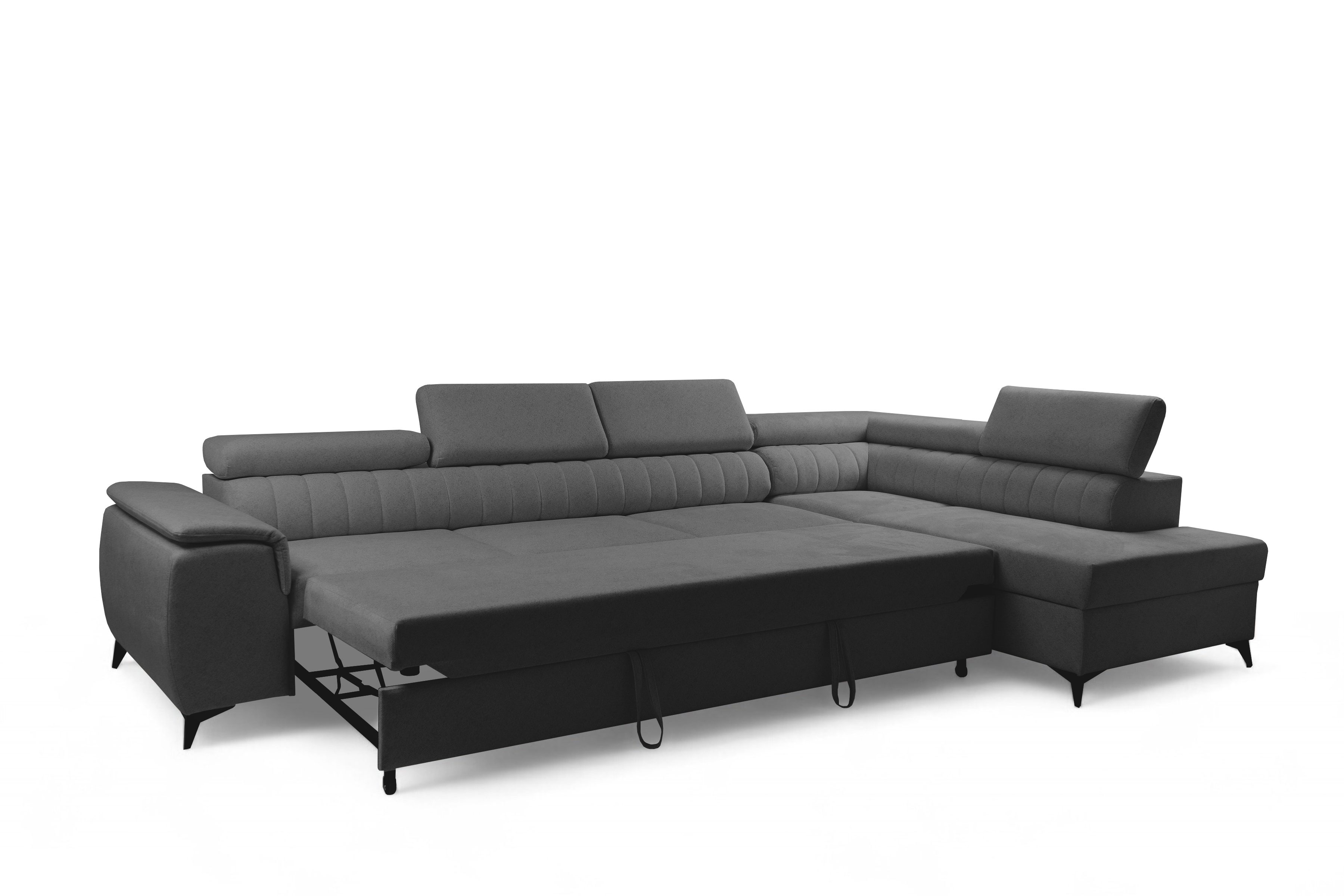 Rohová sedacia súprava Monrose Maxi s funkciou spania pravá - sivá pletenina Ado 1617 Rohová sedacia súprava Monrose Maxi s funkciou spánku pravá strana - šedá plecionka Ado 1617