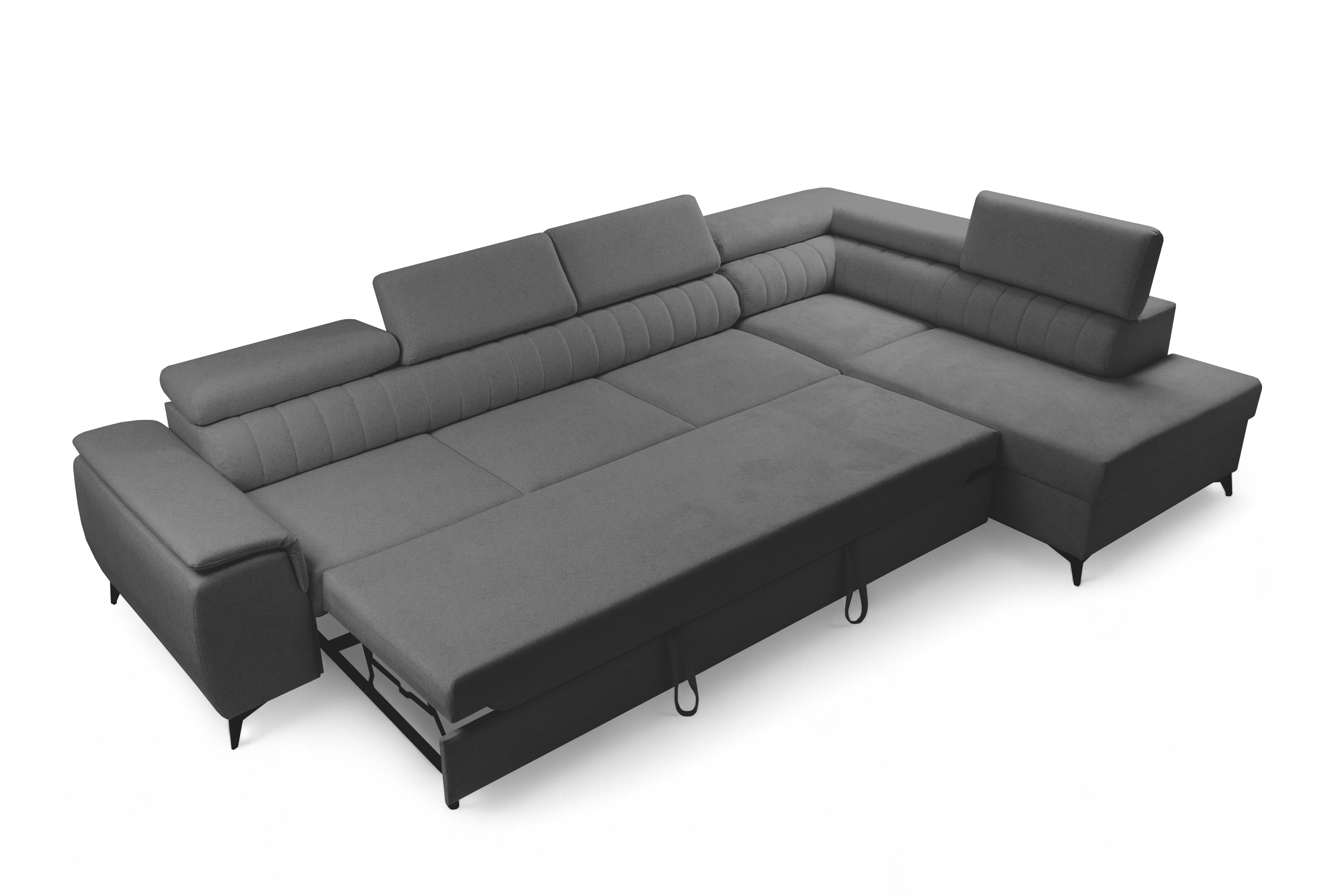 Rohová sedacia súprava Monrose Maxi s funkciou spania pravá - sivá pletenina Ado 1617 Rohová sedacia súprava Monrose Maxi s funkciou spánku pravá strana - šedá plecionka Ado 1617