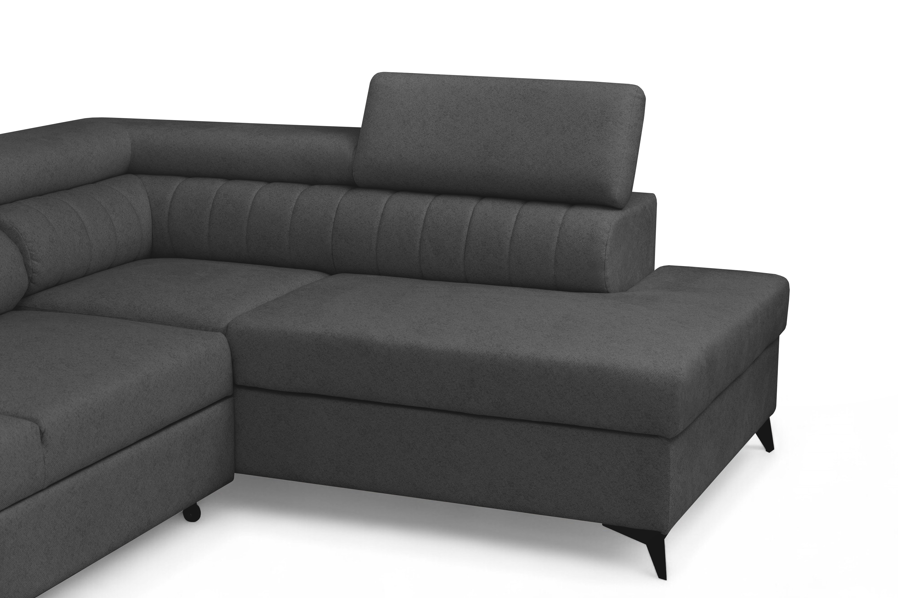 Rohová sedacia súprava Monrose Maxi s funkciou spania pravá - sivá pletenina Ado 1617 Rohová sedacia súprava Monrose Maxi s funkciou spánku pravá strana - šedá plecionka Ado 1617