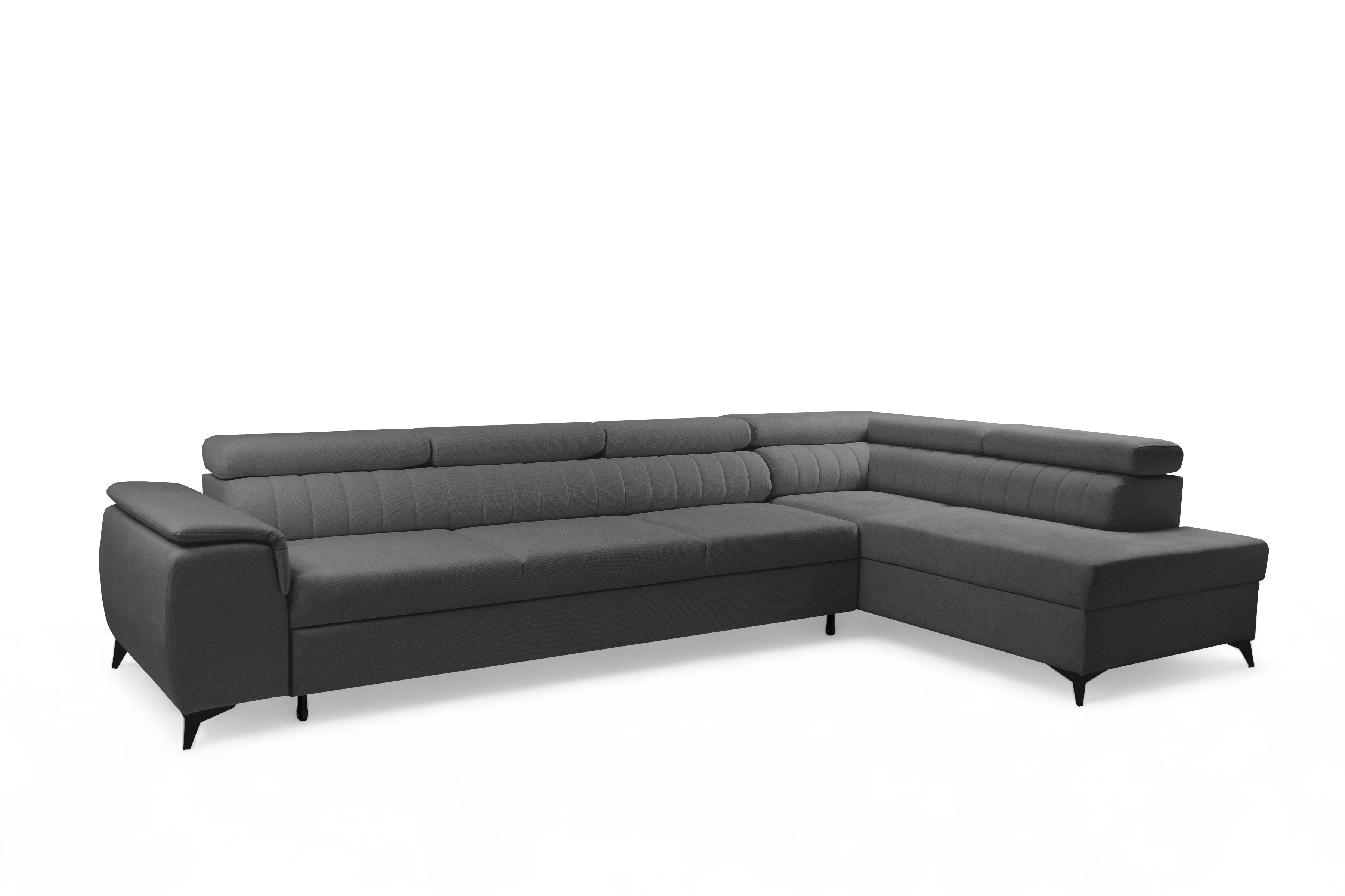 Rohová sedacia súprava Monrose Maxi s funkciou spania pravá - sivá pletenina Ado 1617 Rohová sedacia súprava Monrose Maxi s funkciou spánku pravá strana - šedá plecionka Ado 1617