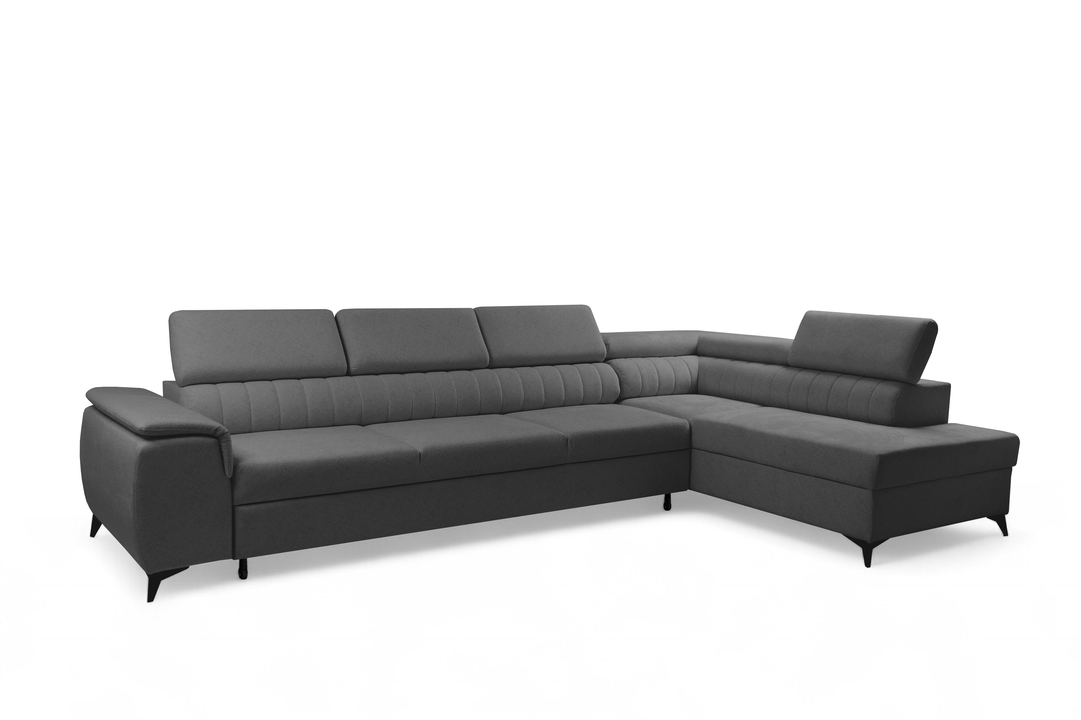 Rohová sedacia súprava Monrose Maxi s funkciou spania pravá - sivá pletenina Ado 1617 Rohová sedacia súprava Monrose Maxi s funkciou spánku pravá strana - šedá plecionka Ado 1617