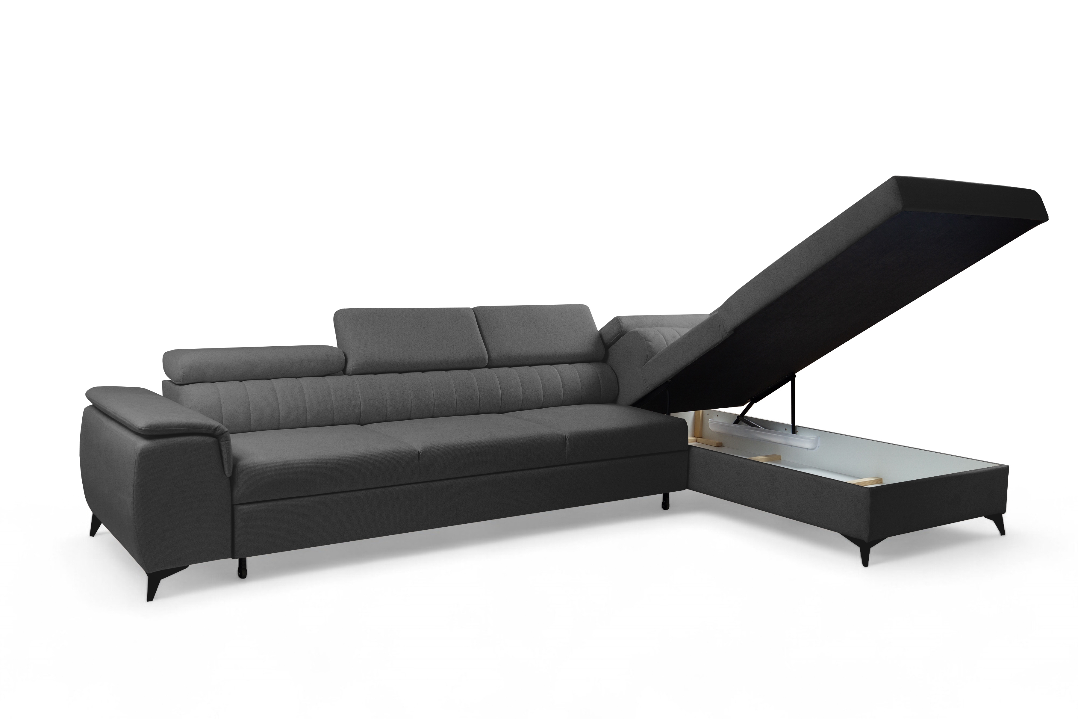 Rohová sedacia súprava Monrose Maxi s funkciou spania pravá - sivá pletenina Ado 1617 Rohová sedacia súprava Monrose Maxi s funkciou spánku pravá strana - šedá plecionka Ado 1617