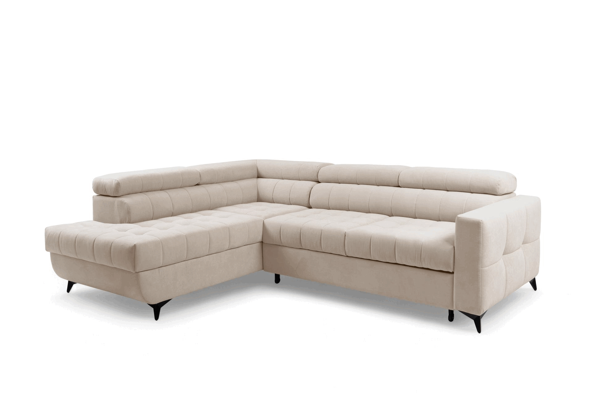 Rozkládací rohová sedací souprava Nardo L levá - béžová Pretty 03 Rohová sedací souprava Nardo L rozkládací levá - béžová plusz Pretty 03 