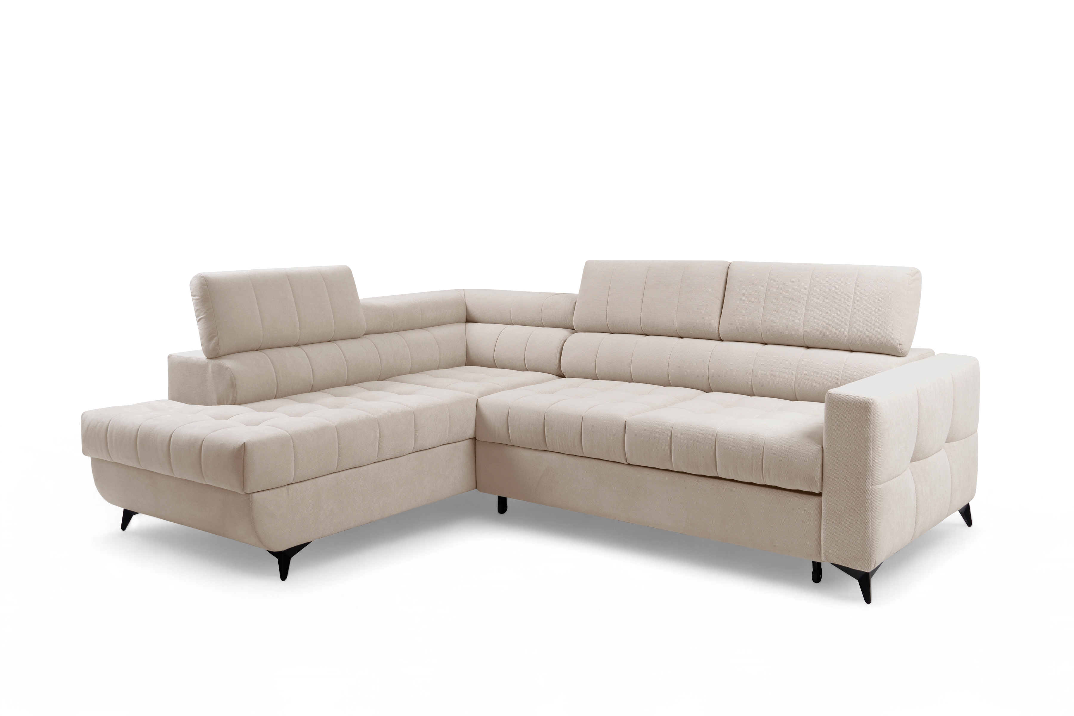 Rozkládací rohová sedací souprava Nardo L levá - béžová Pretty 03 Rohová sedací souprava Nardo L rozkládací levá - béžová plusz Pretty 03 