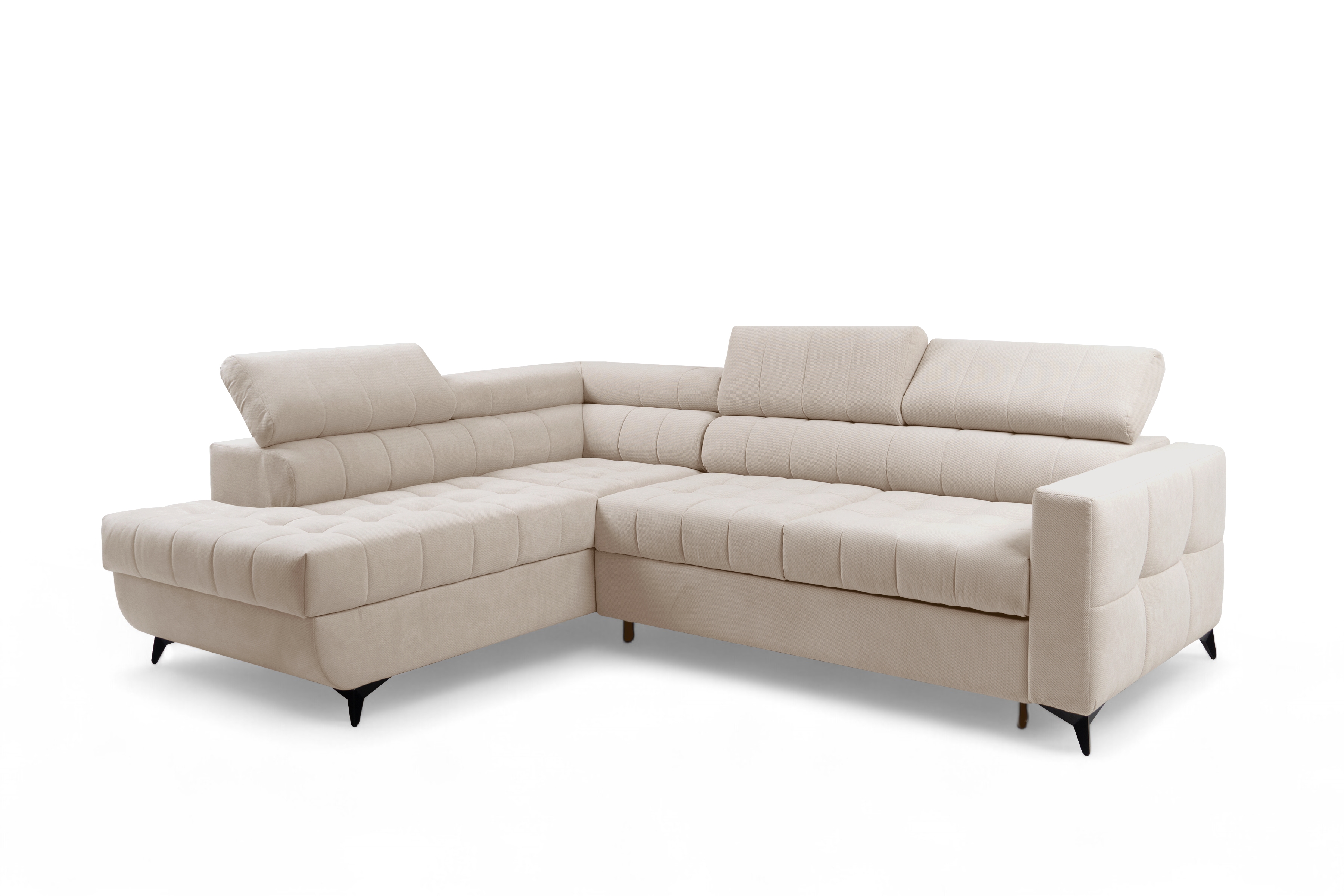 Rozkládací rohová sedací souprava Nardo L levá - béžová Pretty 03 Rohová sedací souprava Nardo L rozkládací levá - béžová plusz Pretty 03 