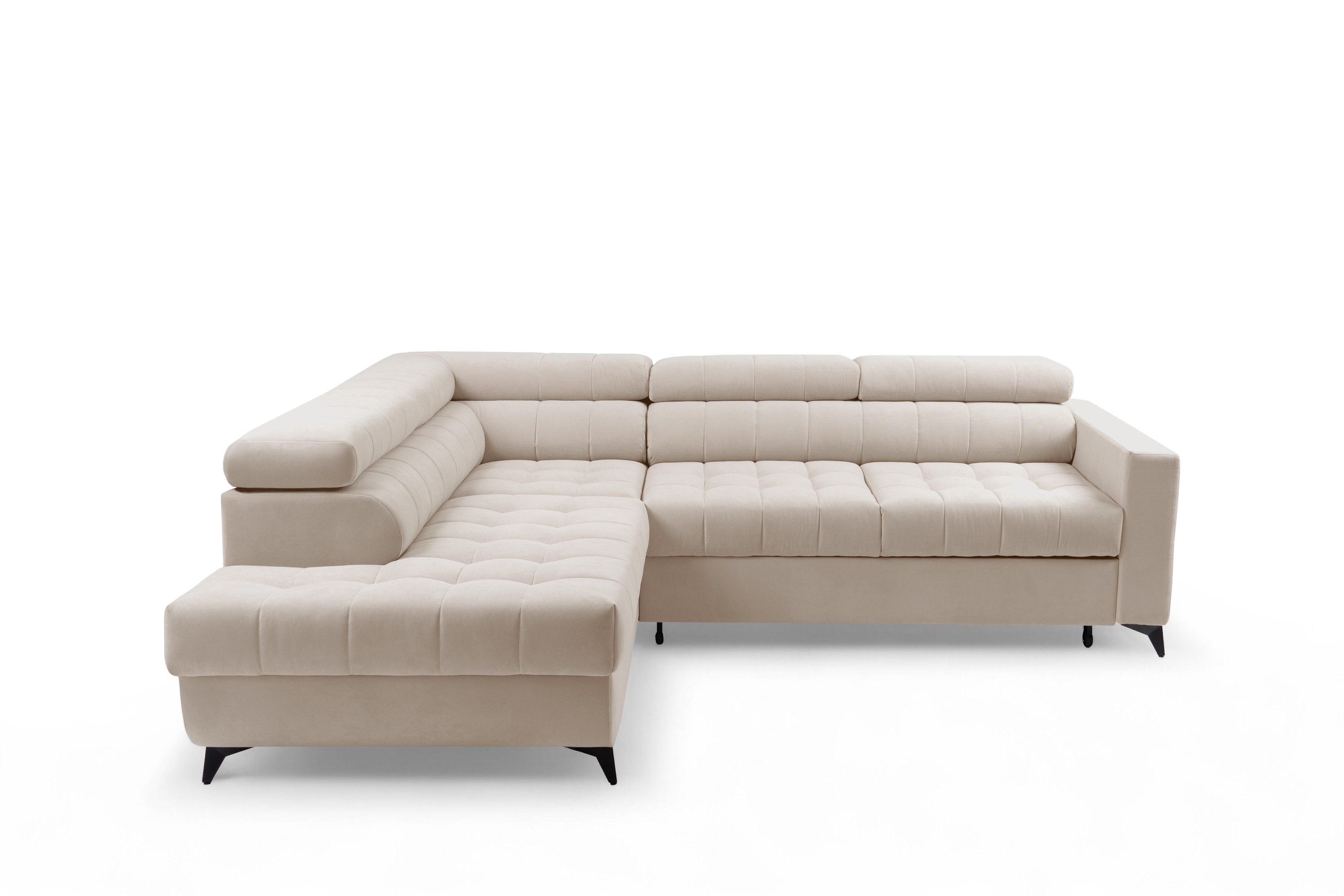 Rozkládací rohová sedací souprava Nardo L levá - béžová Pretty 03 Rohová sedací souprava Nardo L rozkládací levá - béžová plusz Pretty 03 