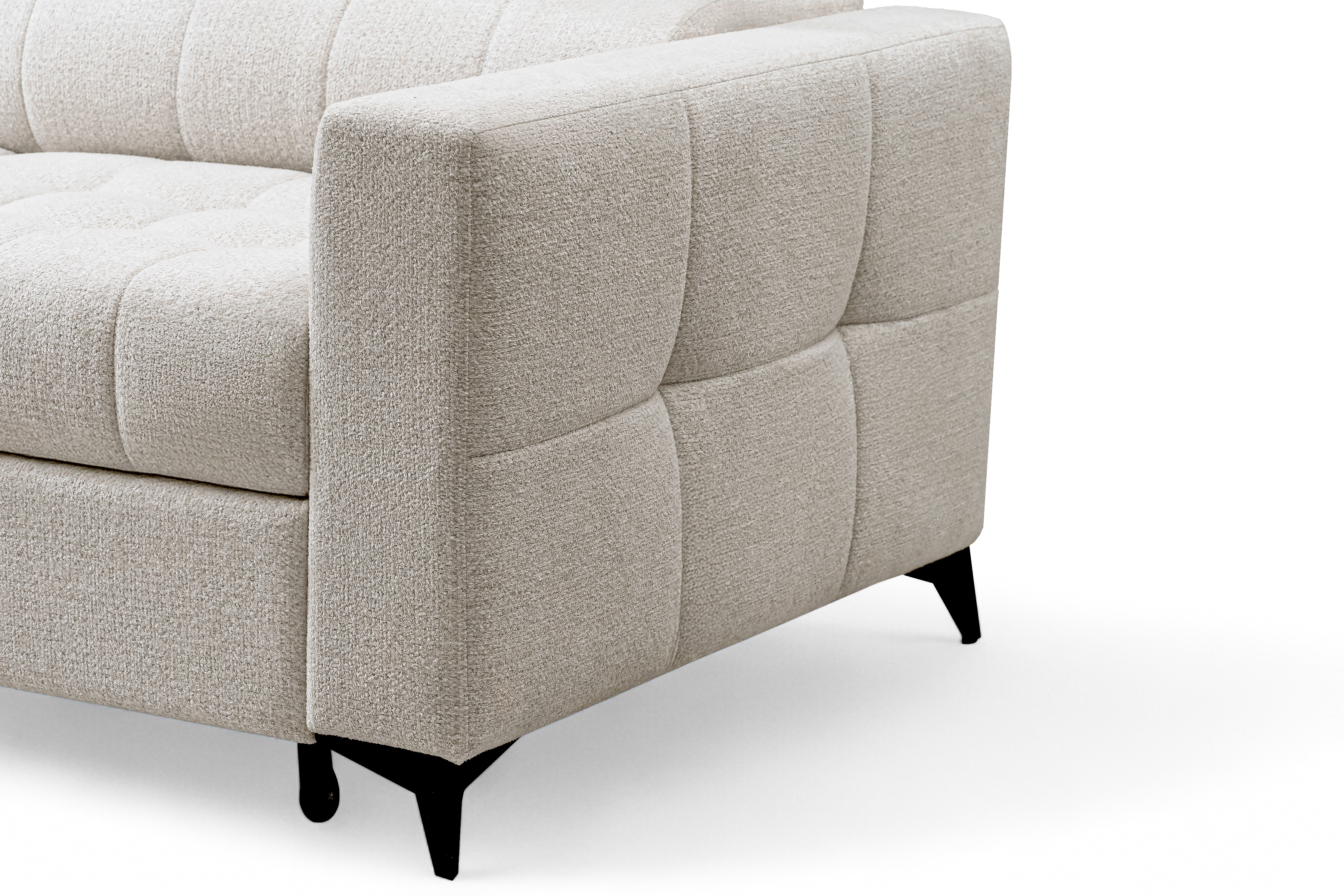 Rozkládací rohová sedací souprava Nardo L levá - béžová Taro 04 Rohová sedací souprava Nardo L rozkládací levá - béžová šenil latwoczyszczacy Taro 04