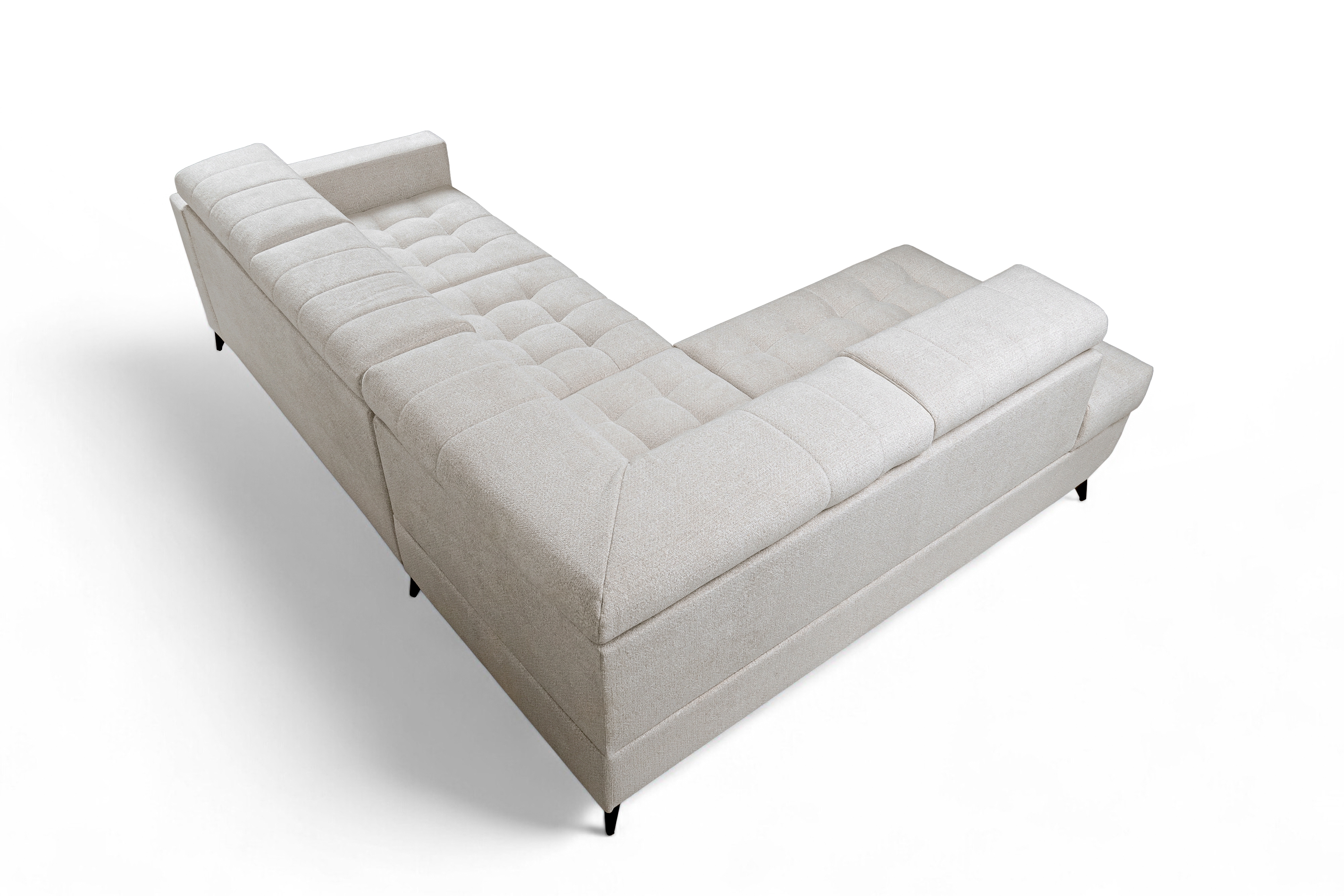 Rozkládací rohová sedací souprava Nardo L levá - béžová Taro 04 Rohová sedací souprava Nardo L rozkládací levá - béžová šenil latwoczyszczacy Taro 04