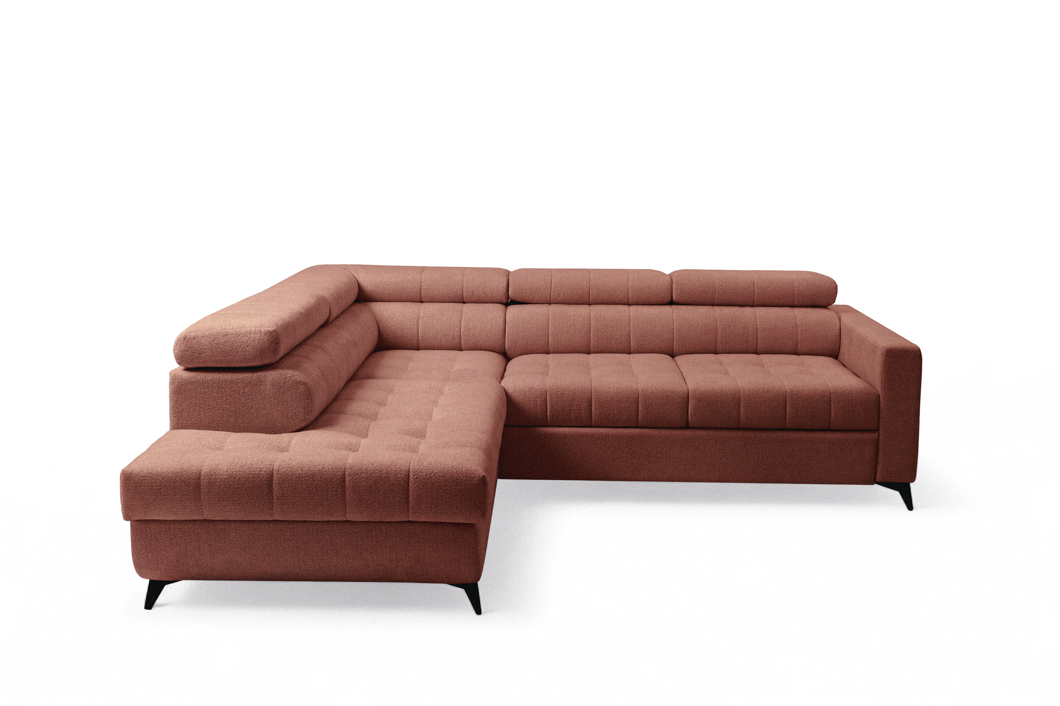 Rozkládací rohová sedací souprava Nardo L levá - hnědá Taro 57 Rohová sedací souprava Nardo L rozkládací levá - hnědá šenil latwoczyszczacy Taro 57