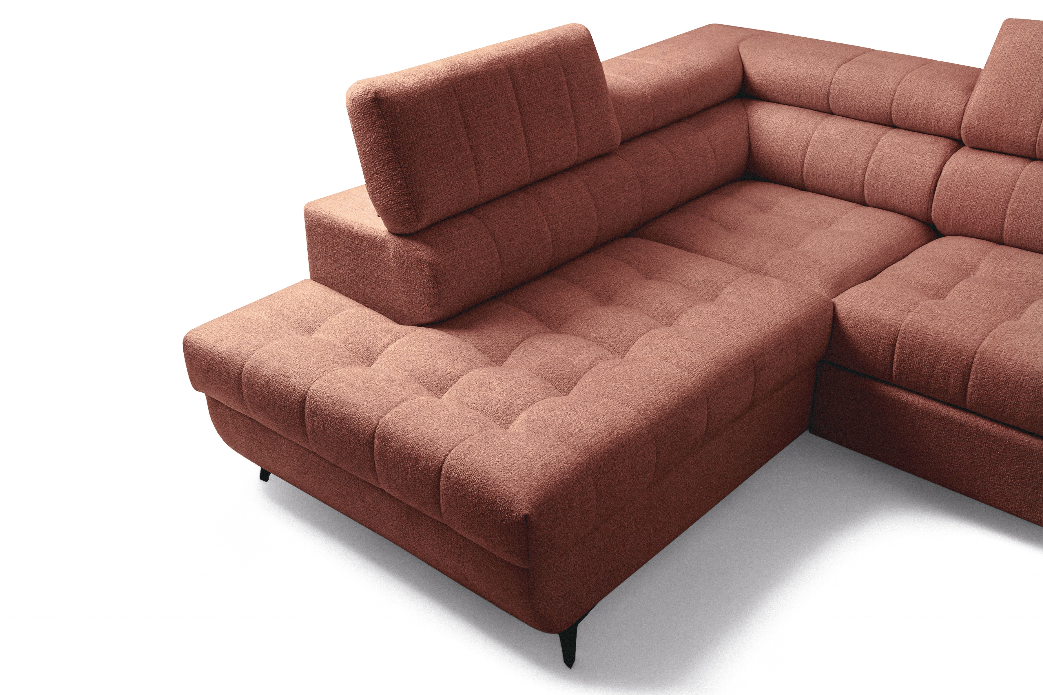 Rozkládací rohová sedací souprava Nardo L levá - hnědá Taro 57 Rohová sedací souprava Nardo L rozkládací levá - hnědá šenil latwoczyszczacy Taro 57