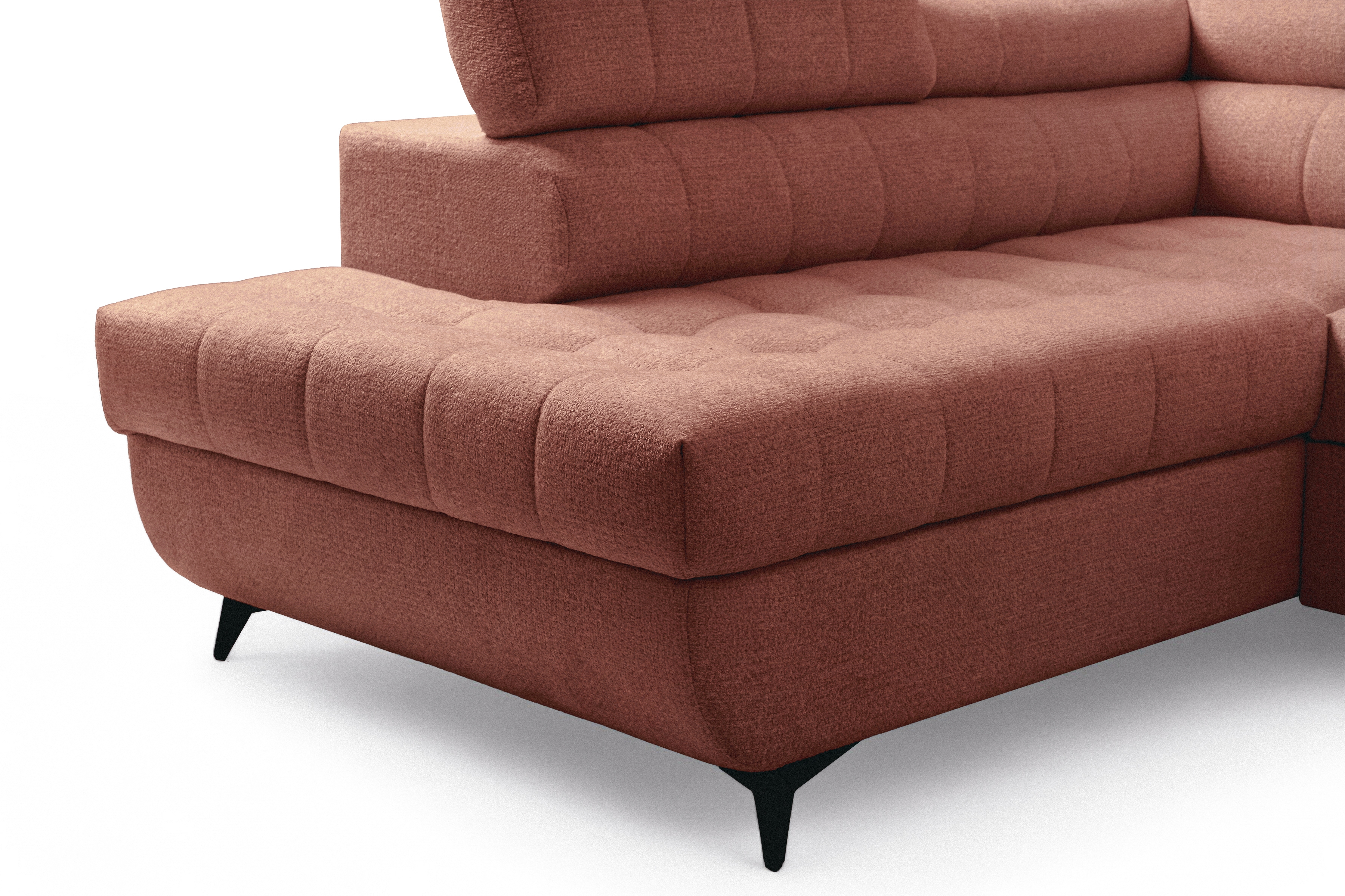 Rozkládací rohová sedací souprava Nardo L levá - hnědá Taro 57 Rohová sedací souprava Nardo L rozkládací levá - hnědá šenil latwoczyszczacy Taro 57