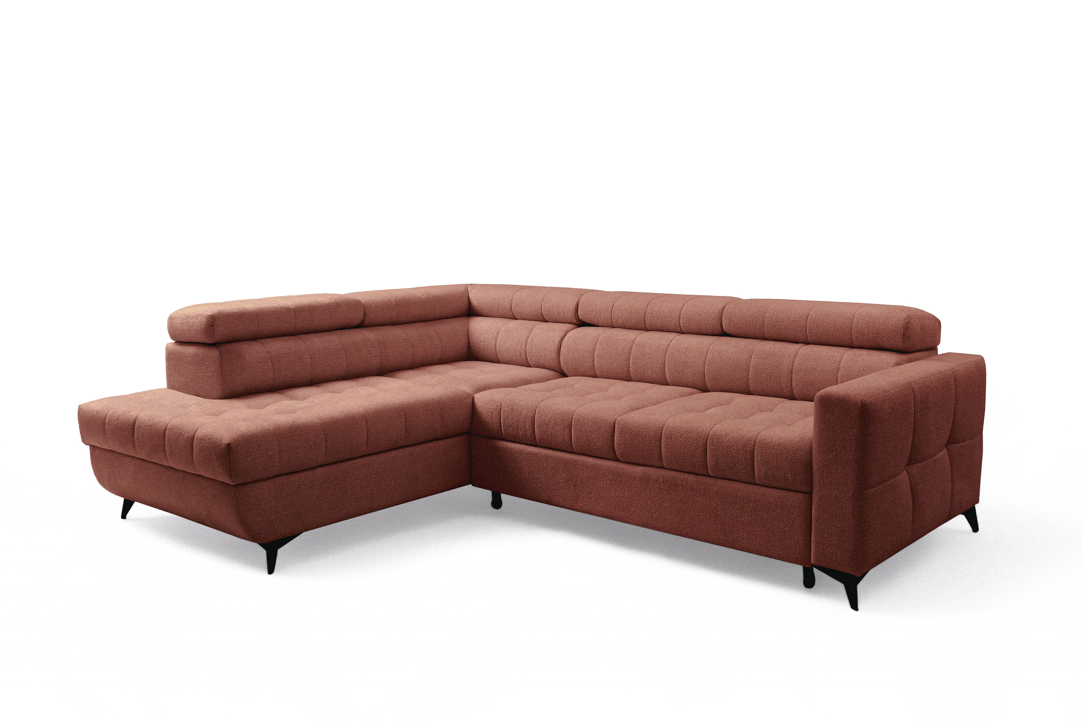 Rozkládací rohová sedací souprava Nardo L levá - hnědá Taro 57 Rohová sedací souprava Nardo L rozkládací levá - hnědá šenil latwoczyszczacy Taro 57