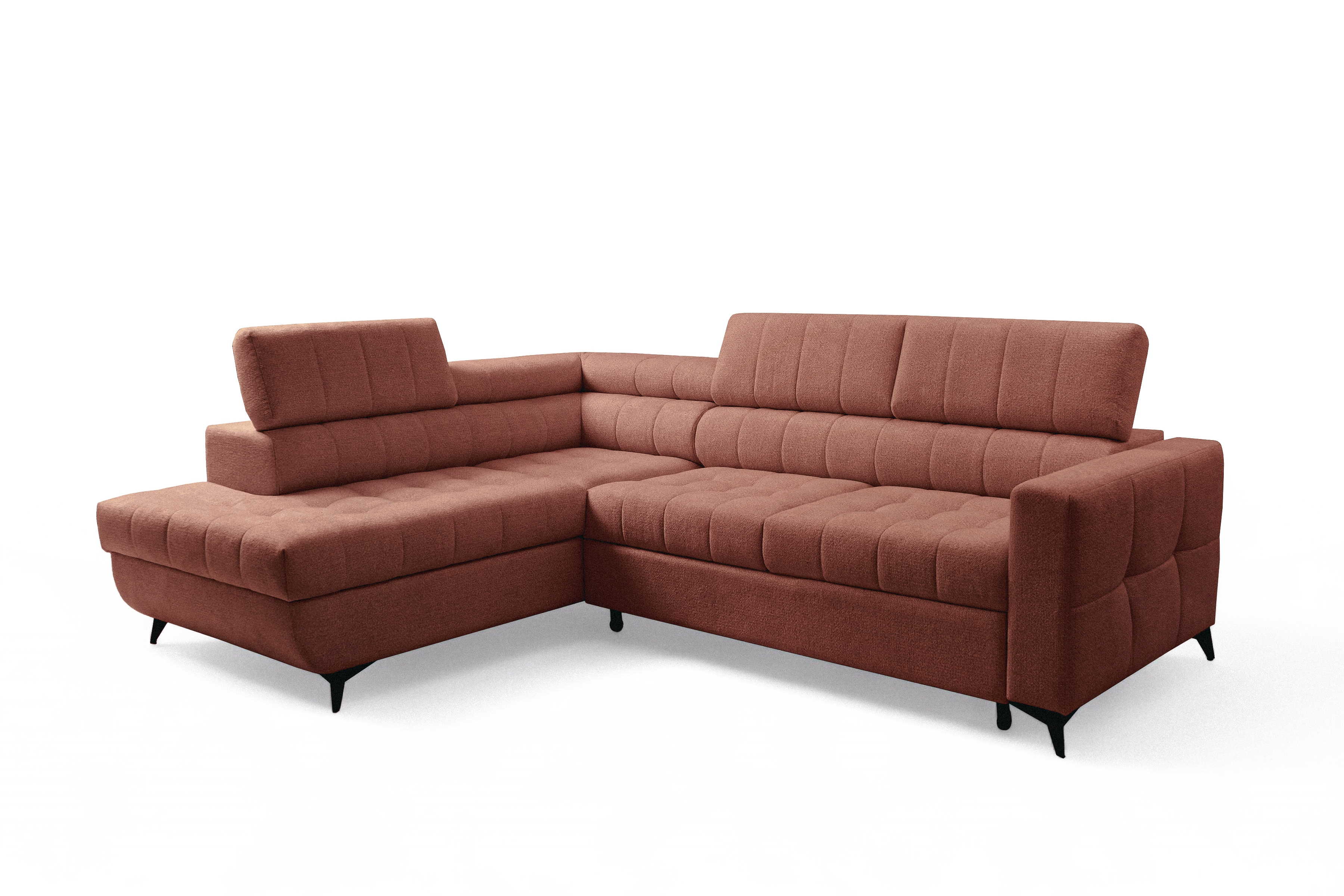 Rozkládací rohová sedací souprava Nardo L levá - hnědá Taro 57 Rohová sedací souprava Nardo L rozkládací levá - hnědá šenil latwoczyszczacy Taro 57