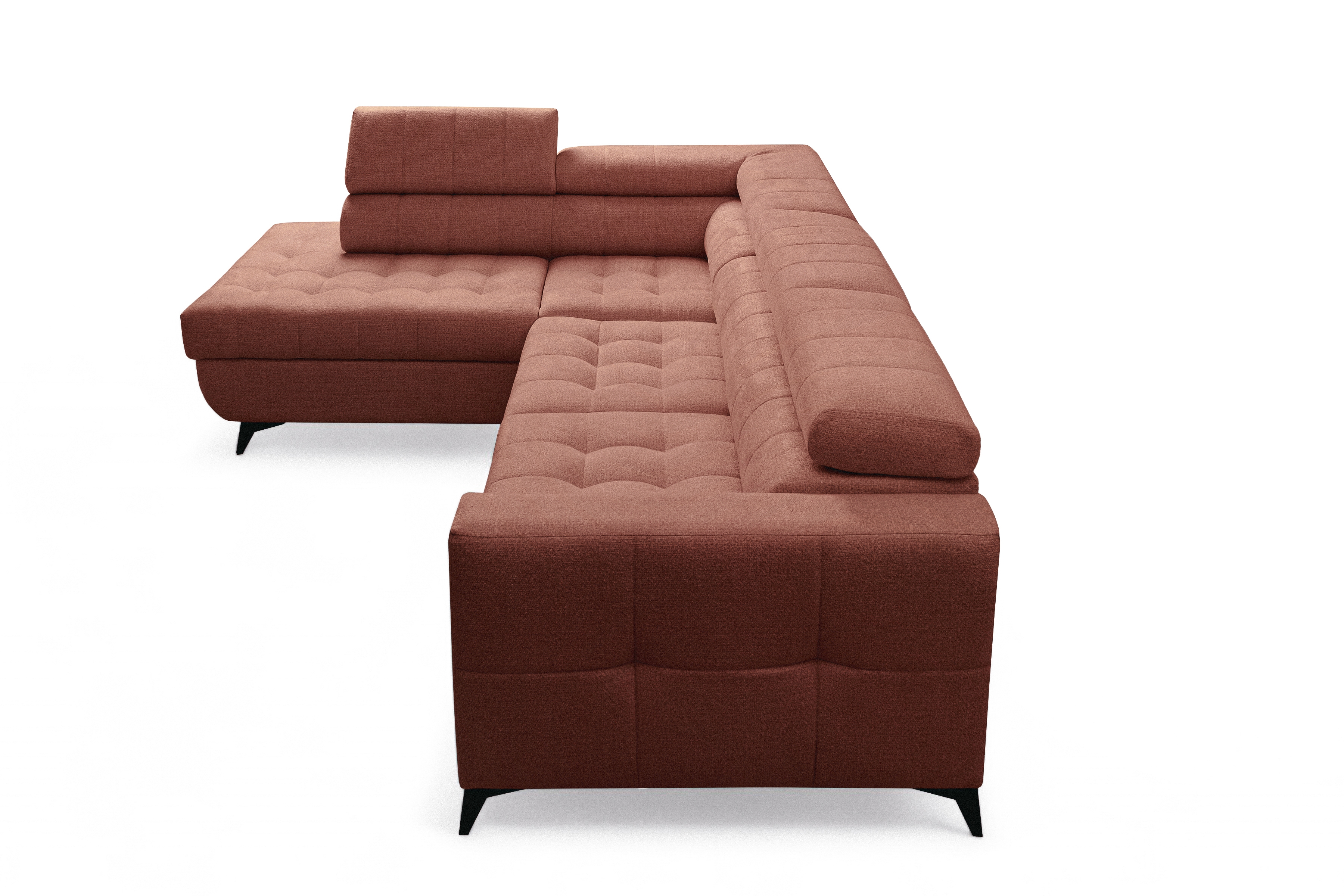 Rozkládací rohová sedací souprava Nardo L levá - hnědá Taro 57 Rohová sedací souprava Nardo L rozkládací levá - hnědá šenil latwoczyszczacy Taro 57