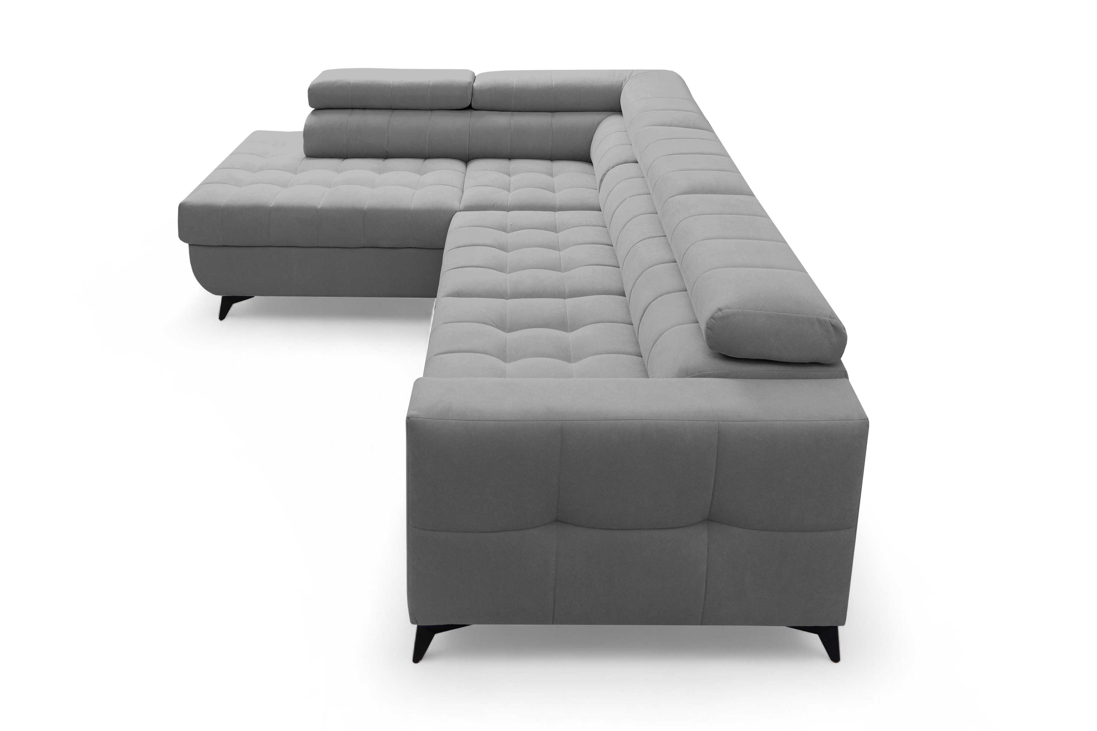 Rozkládací rohová sedací souprava Nardo L levá - šedá Pretty 17 Rohová sedací souprava Nardo L rozkládací levá - šedá plusz Pretty 17 