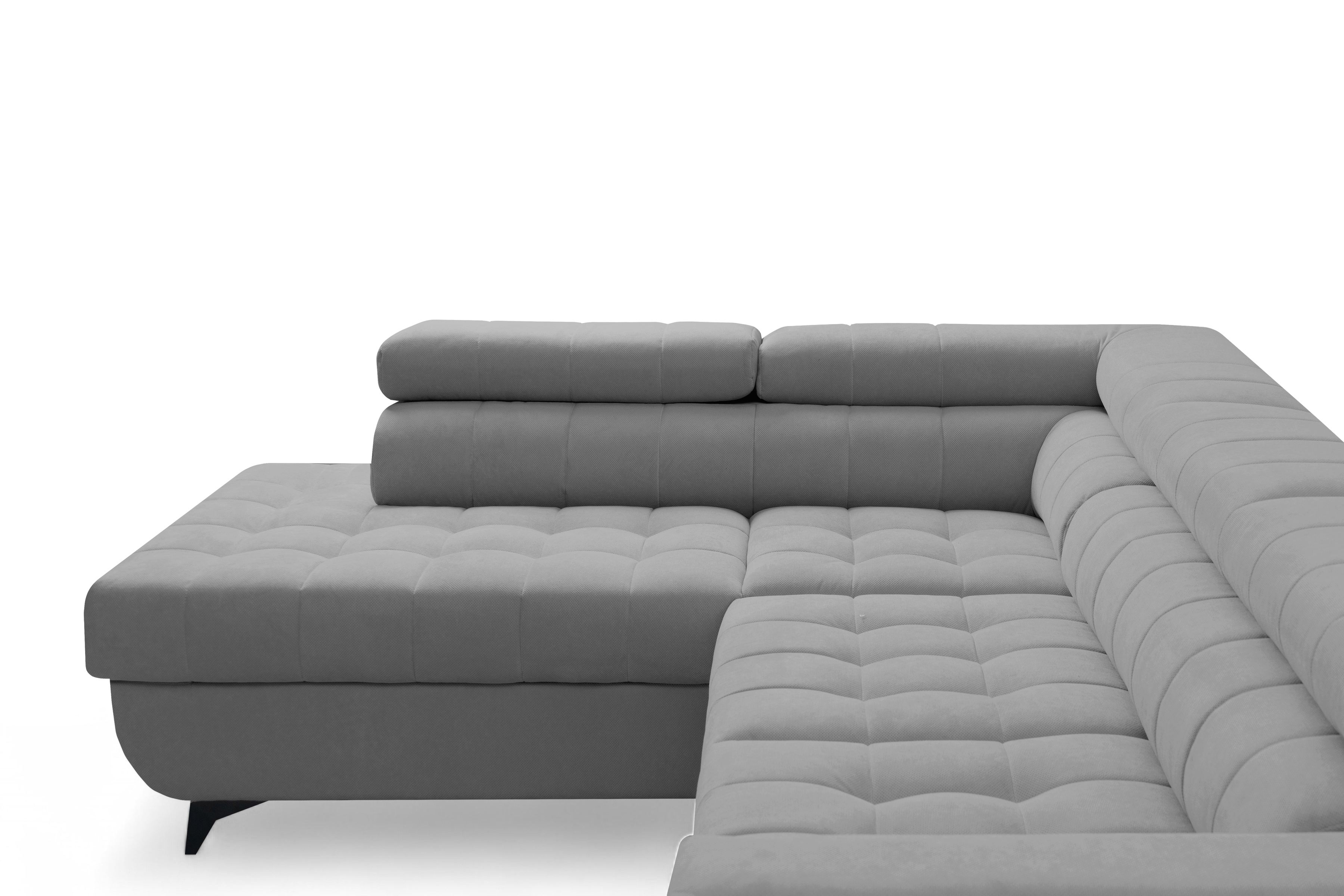 Rozkládací rohová sedací souprava Nardo L levá - šedá Pretty 17 Rohová sedací souprava Nardo L rozkládací levá - šedá plusz Pretty 17 