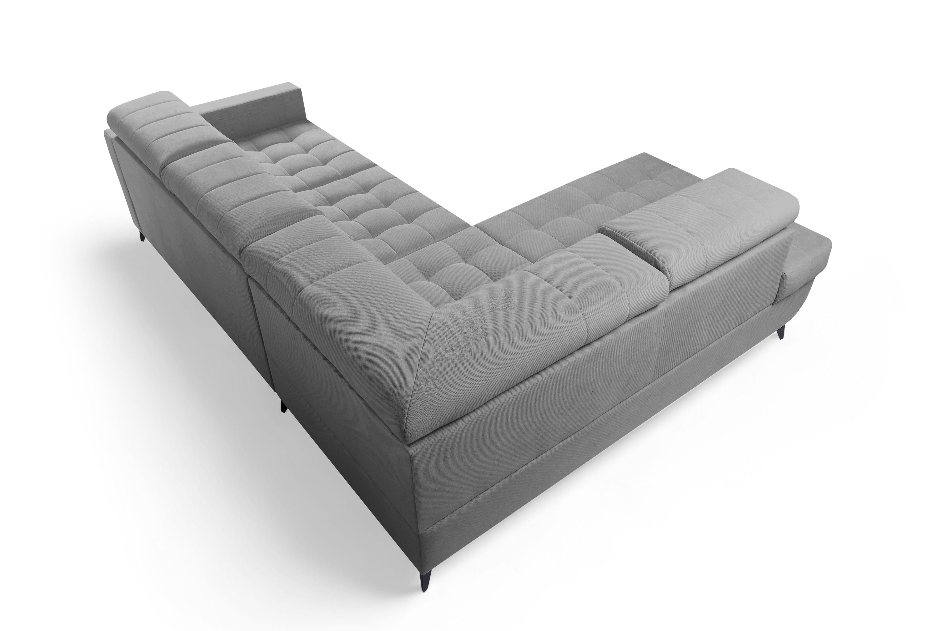 Rozkládací rohová sedací souprava Nardo L levá - šedá Pretty 17 Rohová sedací souprava Nardo L rozkládací levá - šedá plusz Pretty 17 