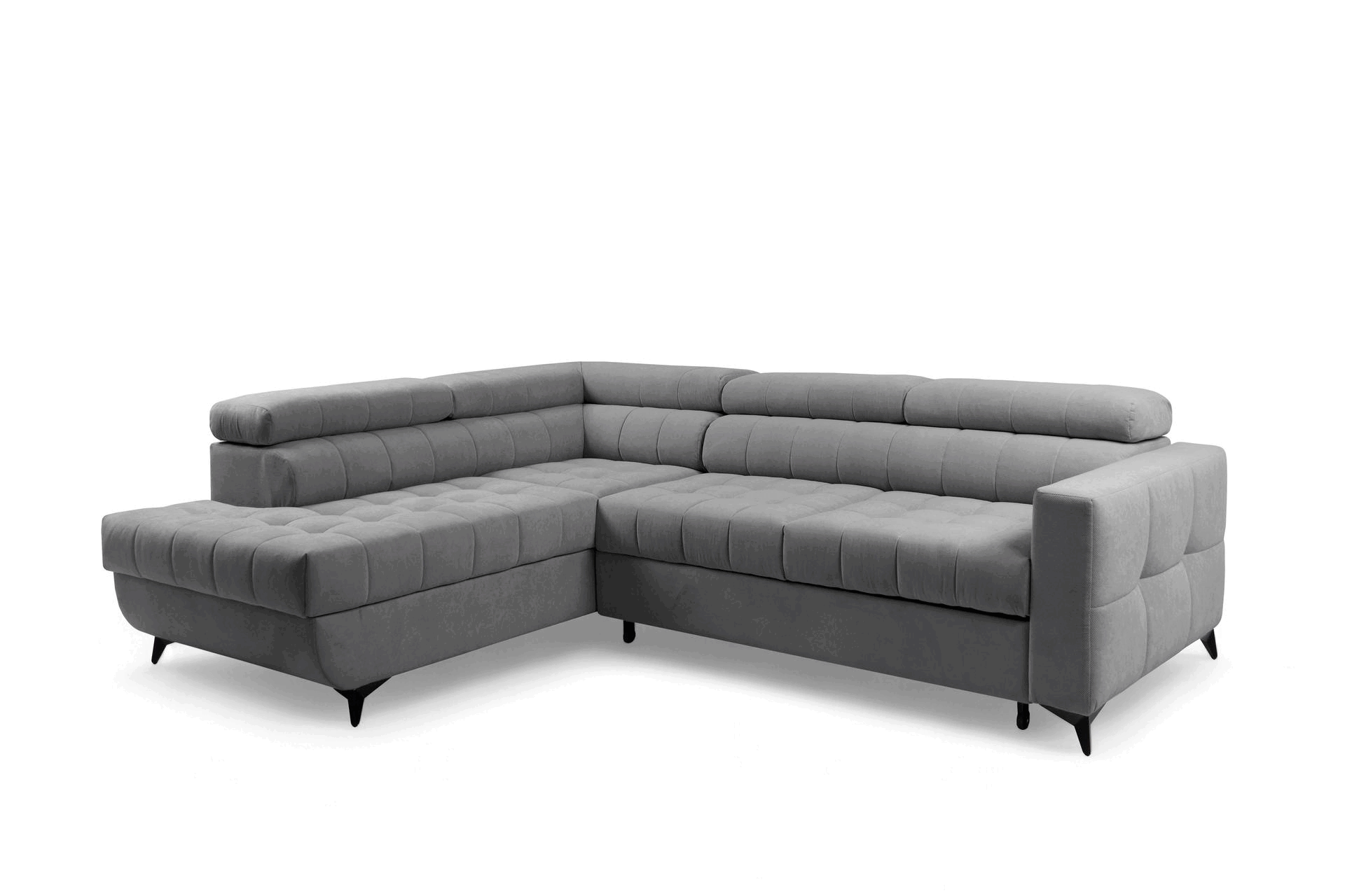 Rozkládací rohová sedací souprava Nardo L levá - šedá Pretty 17 Rohová sedací souprava Nardo L rozkládací levá - šedá plusz Pretty 17 