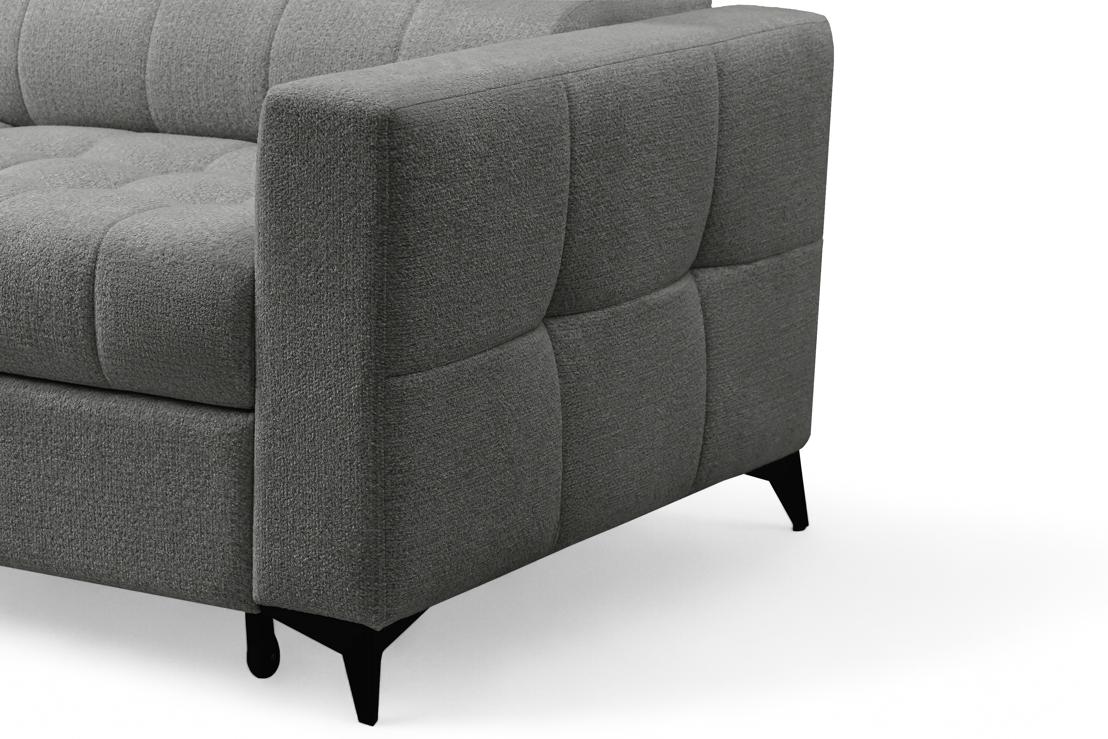 Rozkládací rohová sedací souprava Nardo L levá - šedá Taro 97 Rohová sedací souprava Nardo L rozkládací levá - šedá šenil latwoczyszczacy Taro 97