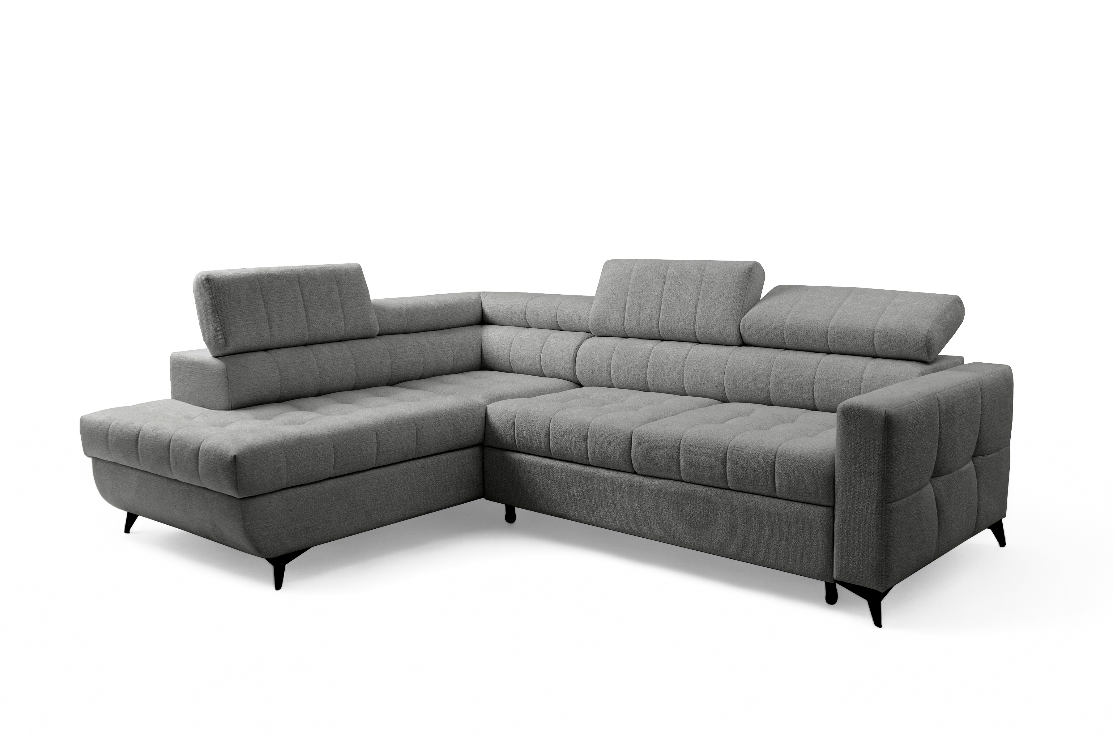 Rozkládací rohová sedací souprava Nardo L levá - šedá Taro 97 Rohová sedací souprava Nardo L rozkládací levá - šedá šenil latwoczyszczacy Taro 97