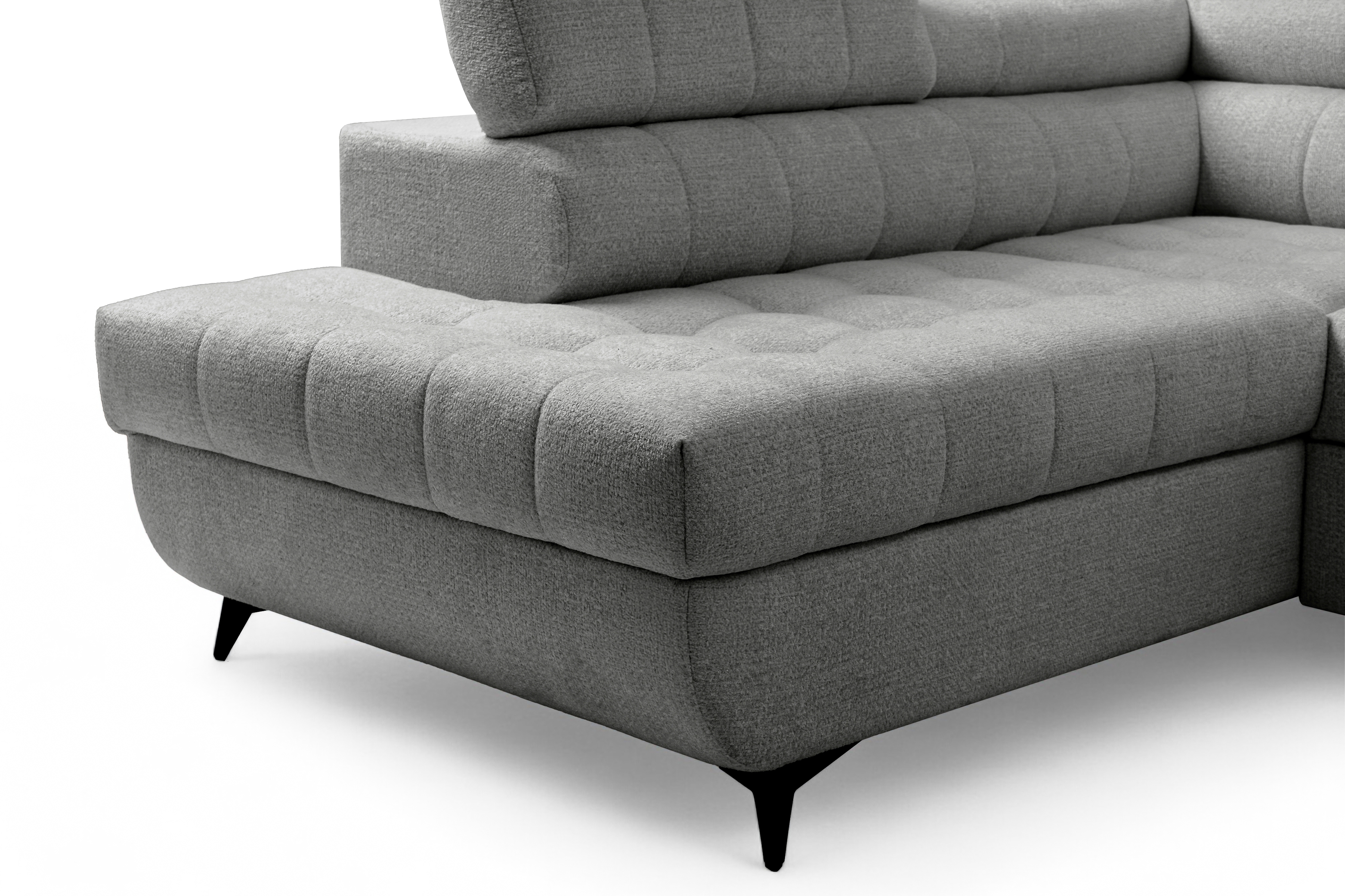 Rozkládací rohová sedací souprava Nardo L levá - šedá Taro 97 Rohová sedací souprava Nardo L rozkládací levá - šedá šenil latwoczyszczacy Taro 97