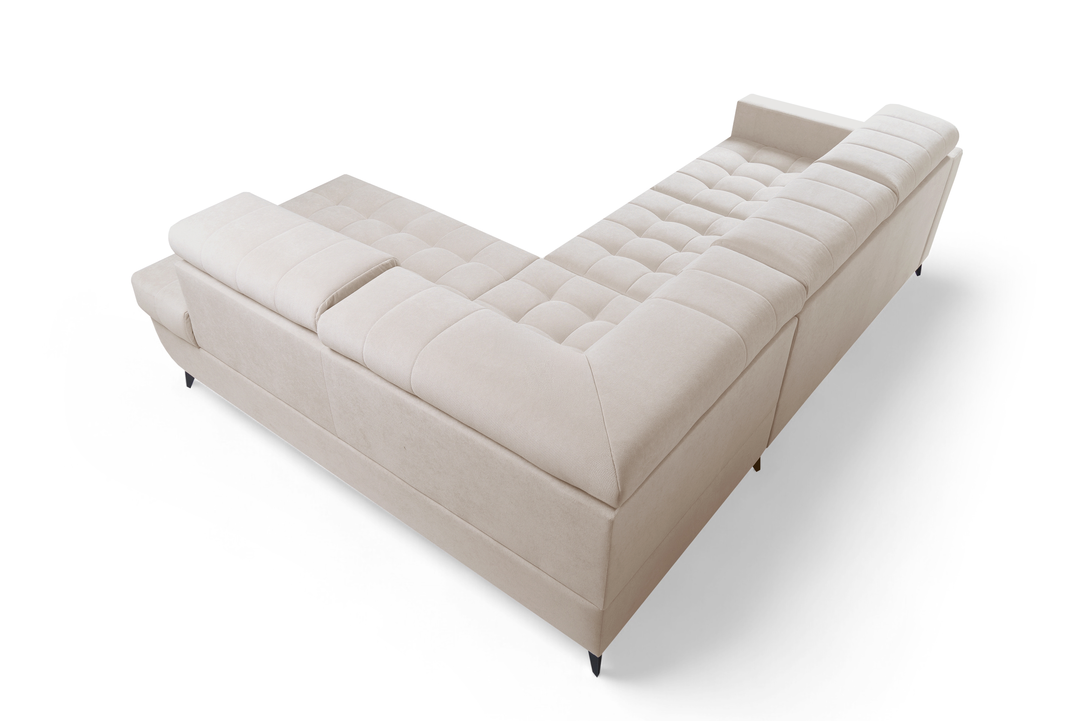 Rozkládací rohová sedací souprava Nardo L pravá - béžová Pretty 03 Rohová sedací souprava Nardo L rozkládací pravá - béžová plusz Pretty 03 