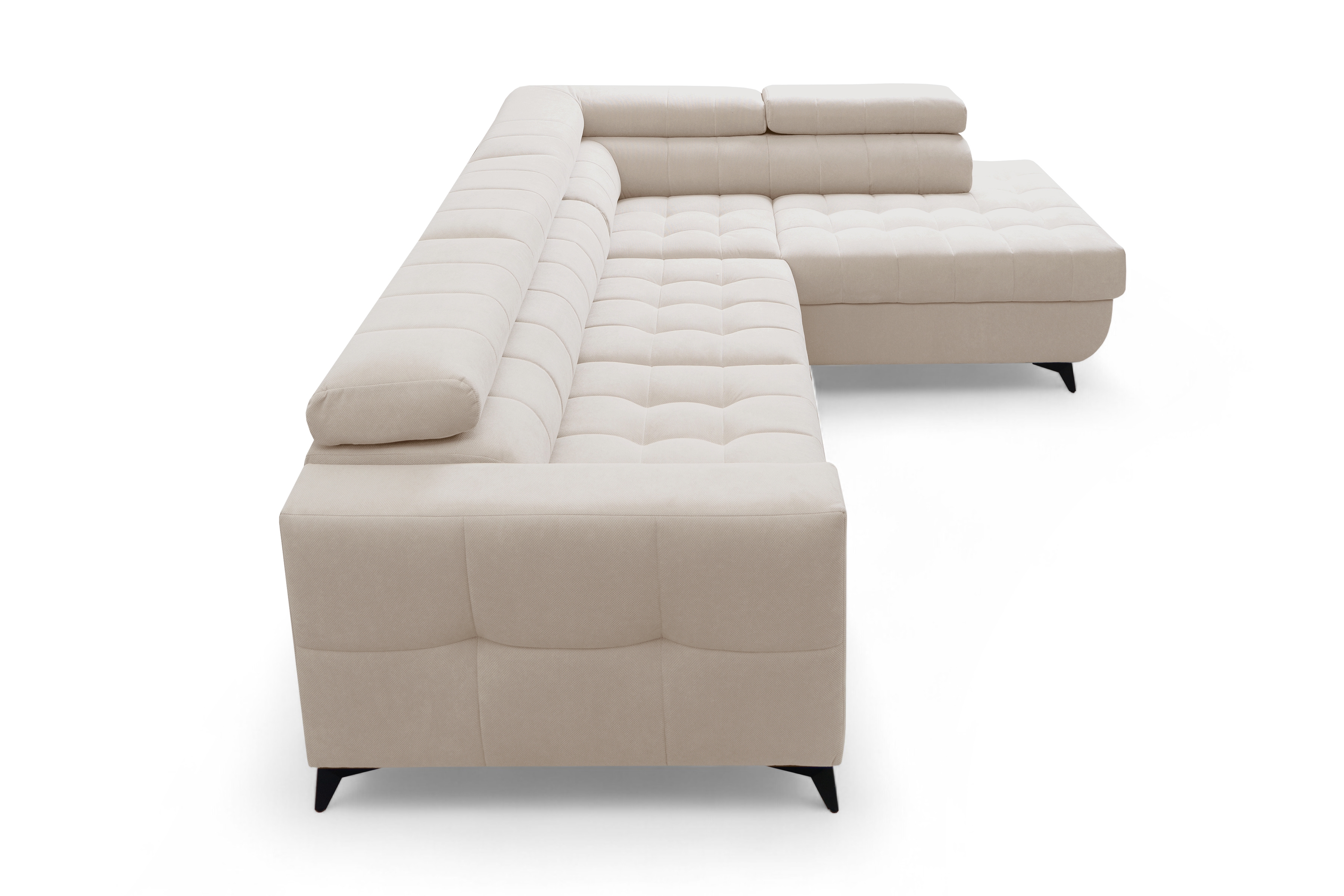 Rozkládací rohová sedací souprava Nardo L pravá - béžová Pretty 03 Rohová sedací souprava Nardo L rozkládací pravá - béžová plusz Pretty 03 