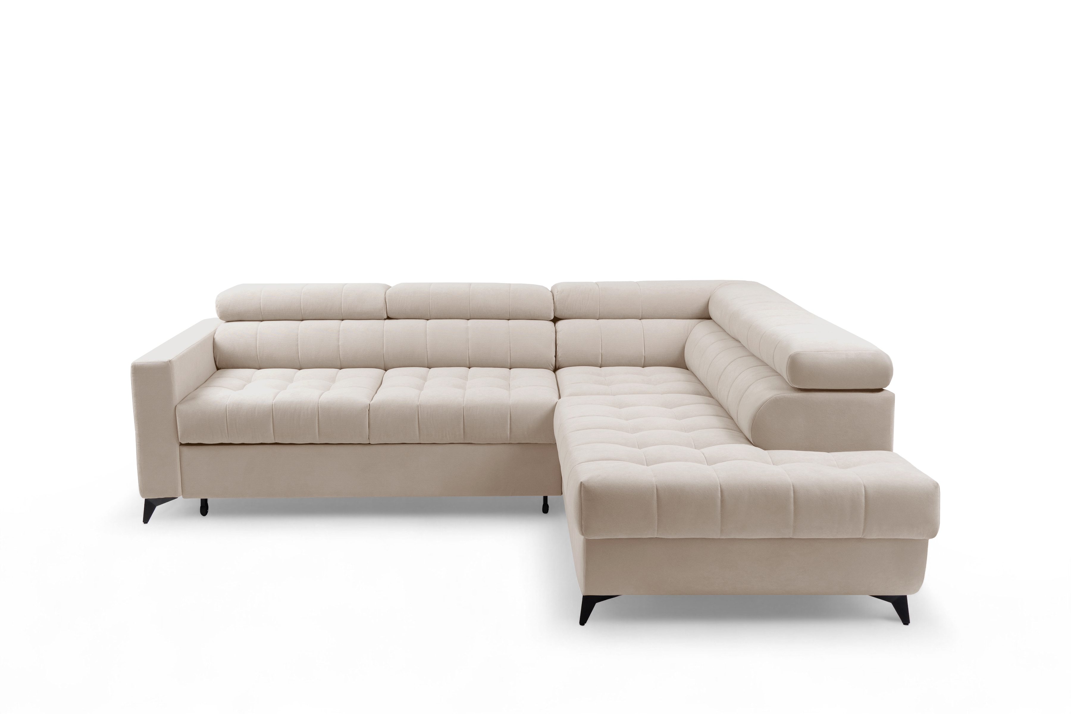 Rozkládací rohová sedací souprava Nardo L pravá - béžová Pretty 03 Rohová sedací souprava Nardo L rozkládací pravá - béžová plusz Pretty 03 