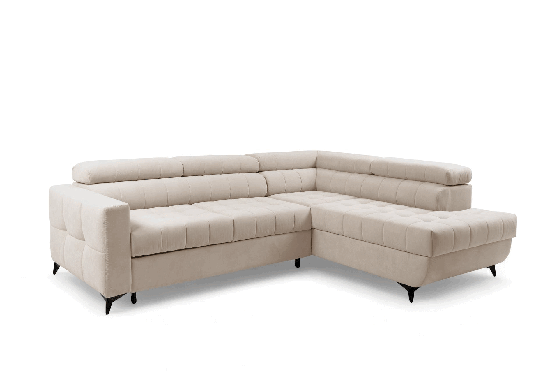 Rozkládací rohová sedací souprava Nardo L pravá - béžová Pretty 03 Rohová sedací souprava Nardo L rozkládací pravá - béžová plusz Pretty 03 