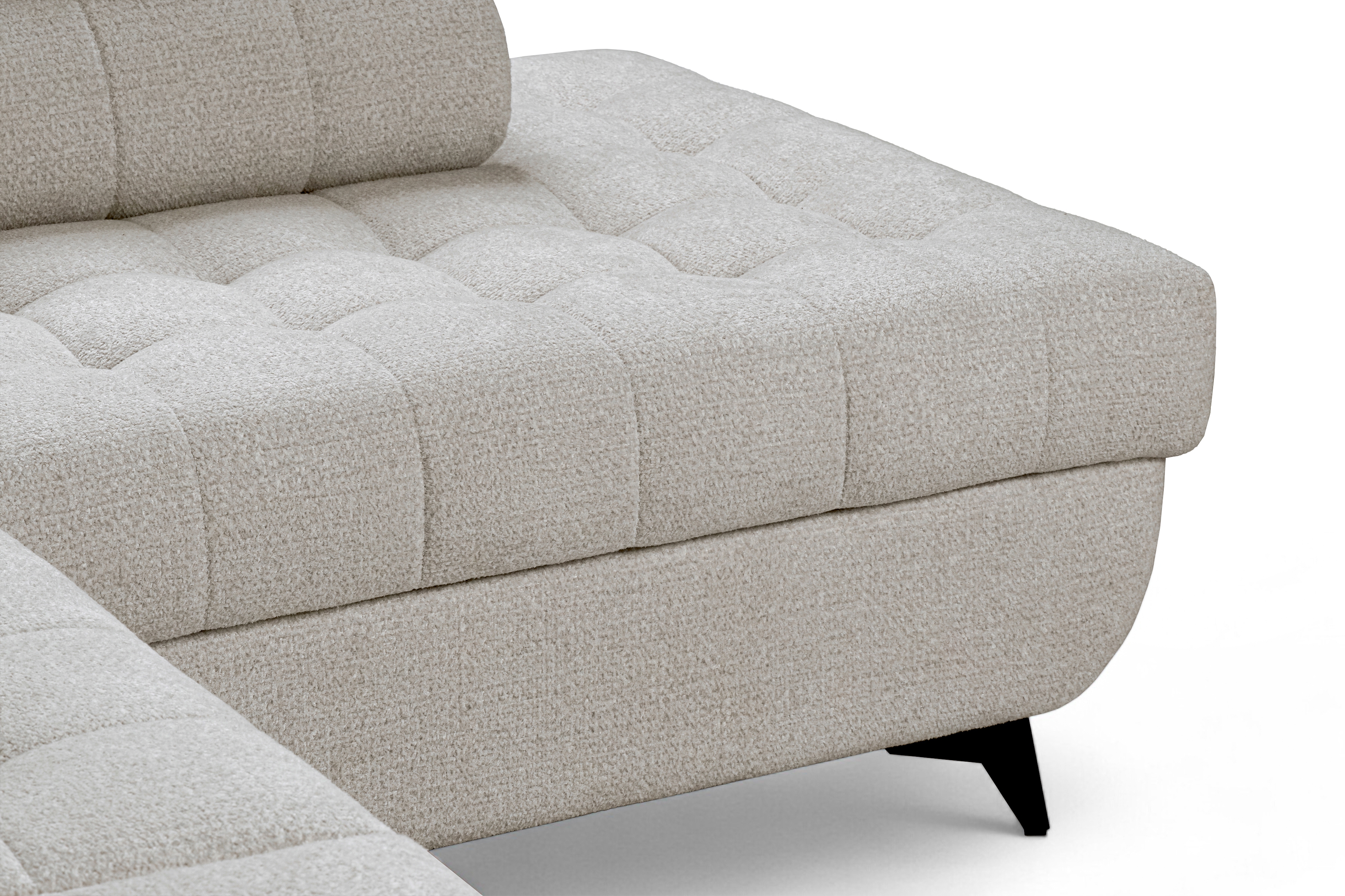 Rozkládací rohová sedací souprava Nardo L pravá - béžová Taro 04 Rohová sedací souprava Nardo L rozkládací pravá - béžová šenil latwoczyszczacy Taro 04 