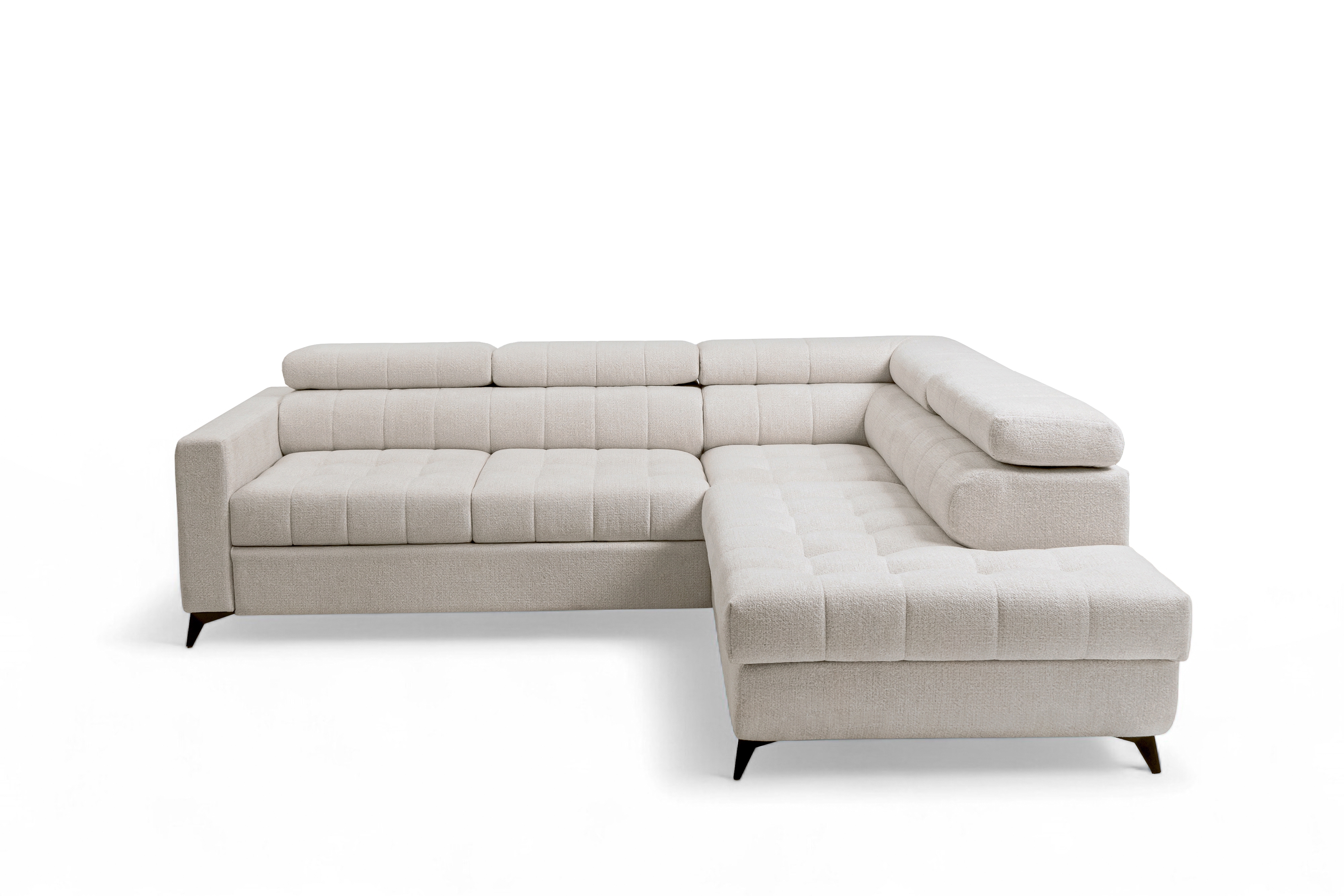 Rozkládací rohová sedací souprava Nardo L pravá - béžová Taro 04 Rohová sedací souprava Nardo L rozkládací pravá - béžová šenil latwoczyszczacy Taro 04 