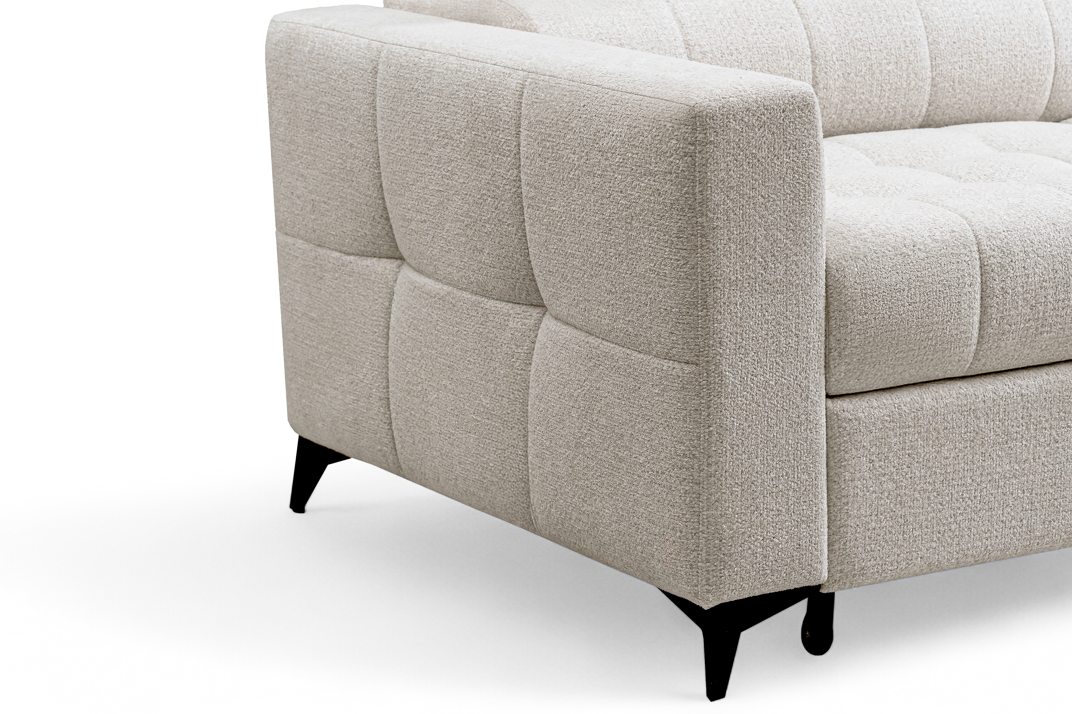 Rozkládací rohová sedací souprava Nardo L pravá - béžová Taro 04 Rohová sedací souprava Nardo L rozkládací pravá - béžová šenil latwoczyszczacy Taro 04 