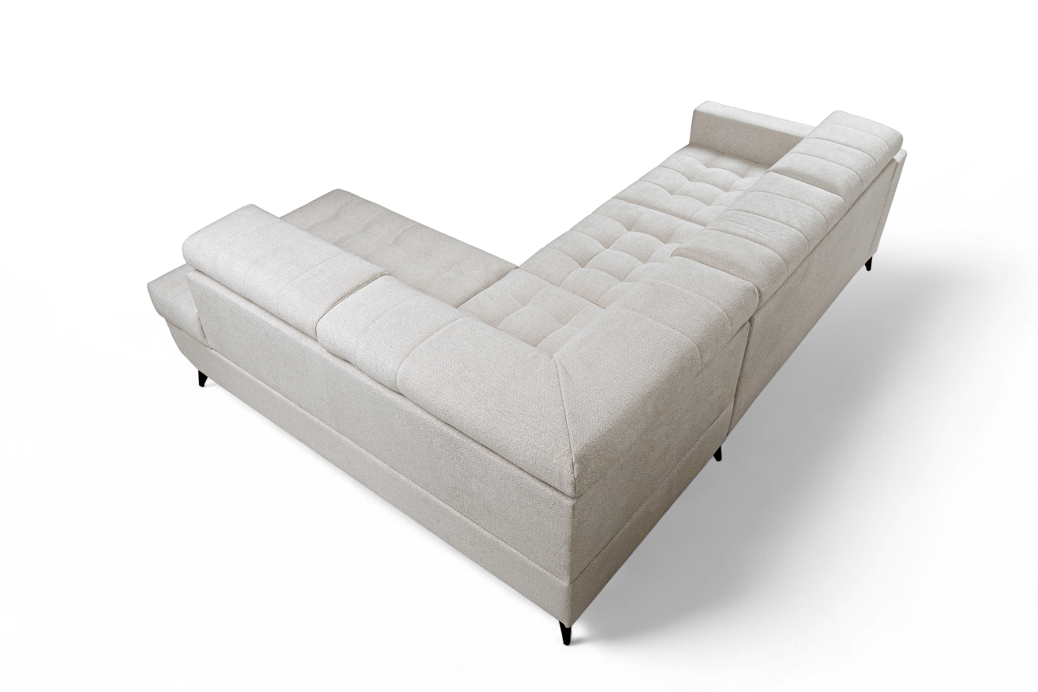 Rozkládací rohová sedací souprava Nardo L pravá - béžová Taro 04 Rohová sedací souprava Nardo L rozkládací pravá - béžová šenil latwoczyszczacy Taro 04 